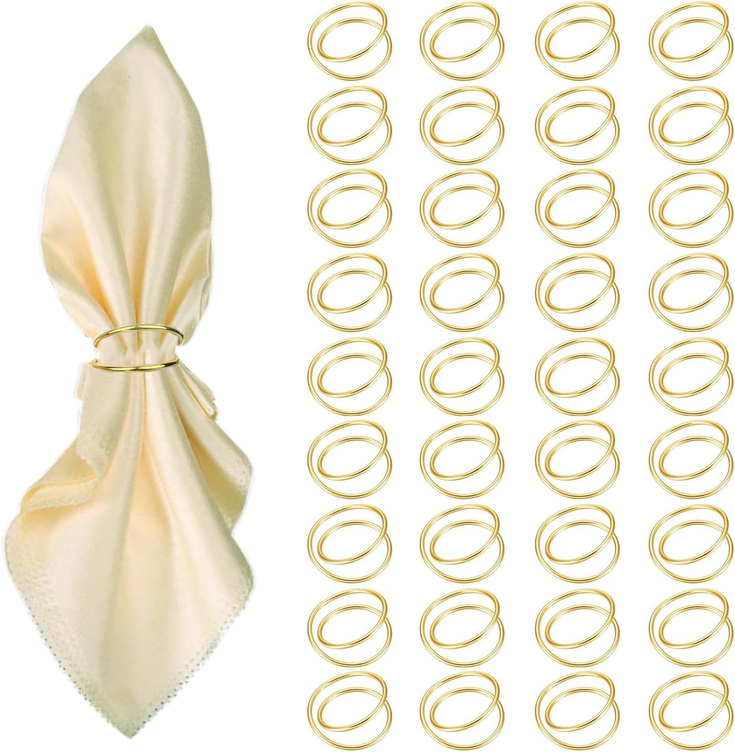 Gold Napkin Rings - 36 PCS Metal Spiral Napkin Rings(Spiral) Napkin Holders Buckles for Family Dinner, Wedding, Party,Table Decorations