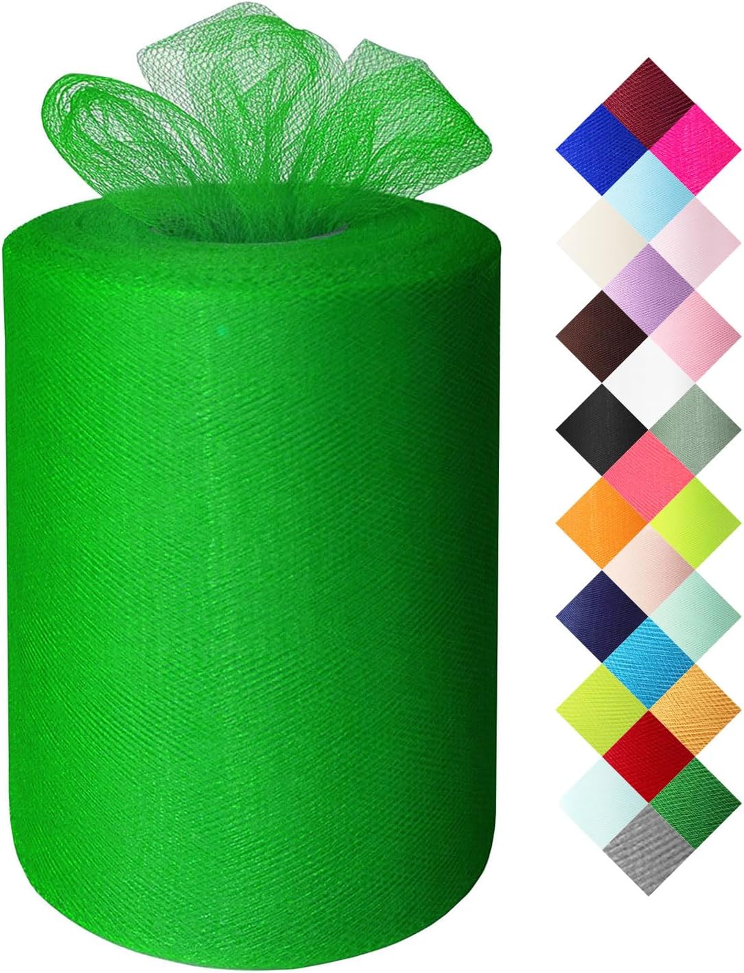 Emerald Green Tulle Fabric Roll 6 Inch X 300 FT (100 Yards) Matte Tulle Ribbon Netting Mesh Spool for DIY Tutu Skirt Wedding Bow Gift Wrapping Baby Shower Christmas Party Halloween Decorations