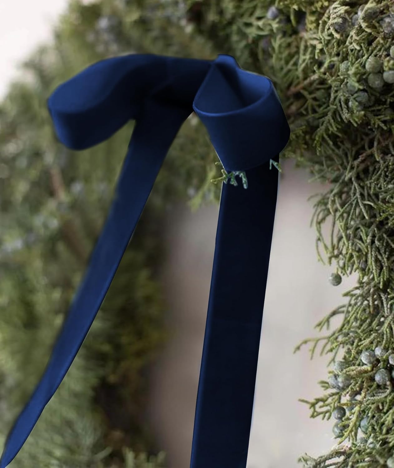 Navy Blue Velvet Ribbon 1.5'' 25 Yards for Christmas Tree, Gift Wrapping, Flower Bouquet, Wreath Decorations, Bow Making