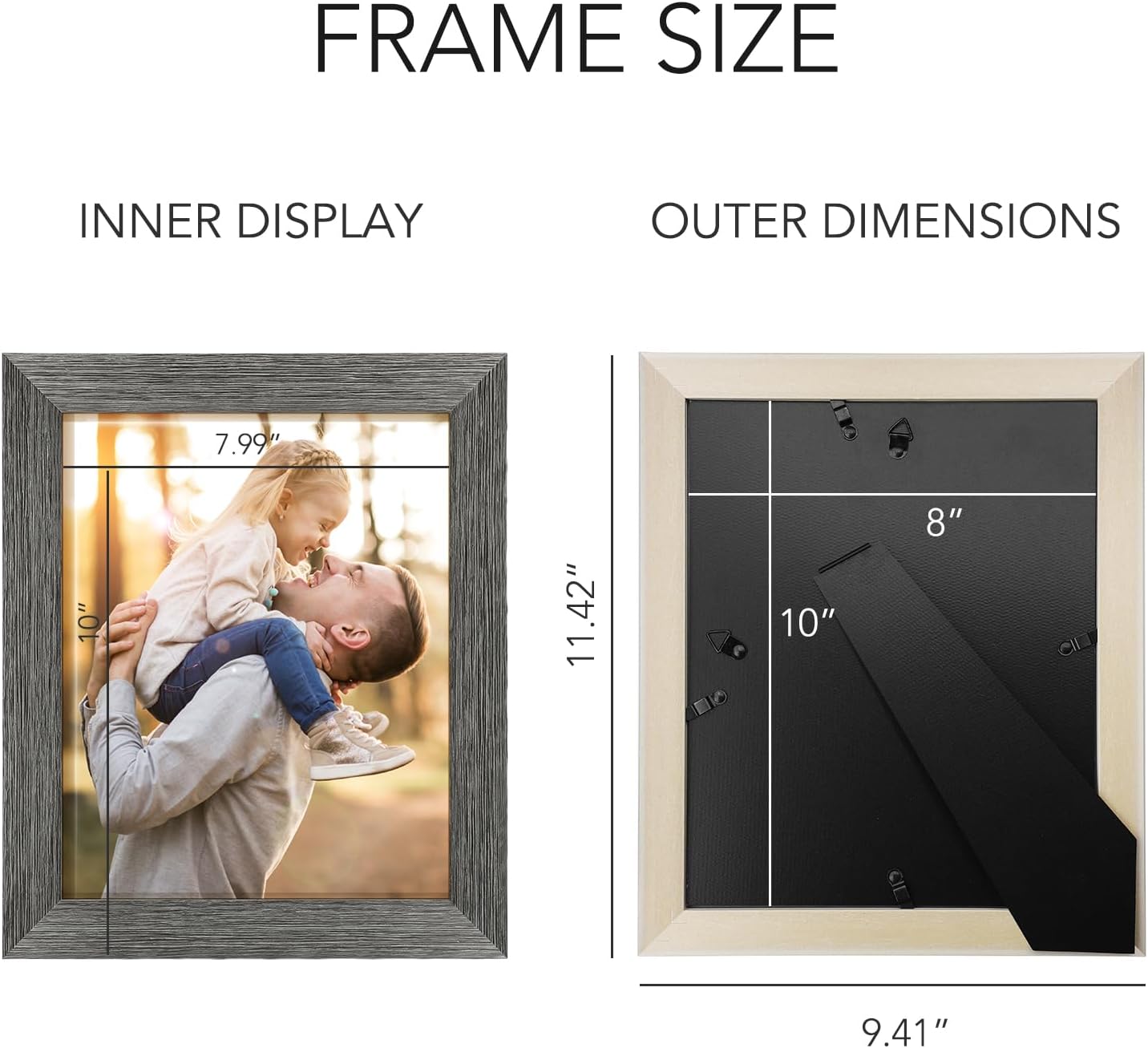 TWING 8 X 10 Picture Frames Set of 6, Rustic Grey Farmhouse Collage Photo Frames Gallery Wall Frame Set for Table Top and Wall Display