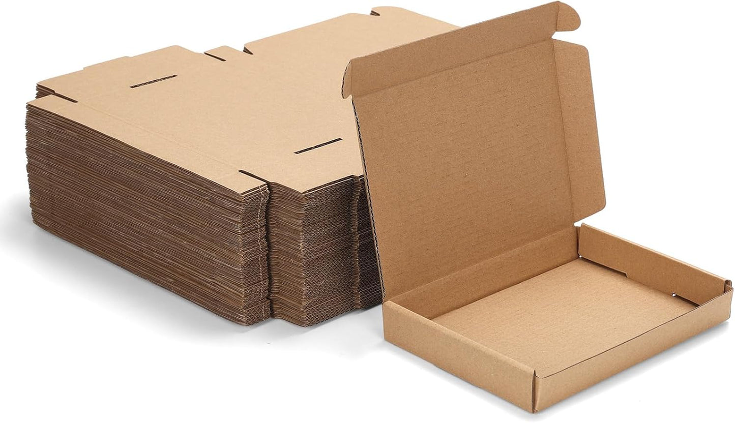 MEBRUDY 7x5x1 Inches Shipping Boxes Pack of 50, Small Corrugated Cardboard Box for Mailing Mailer Packing, Brown