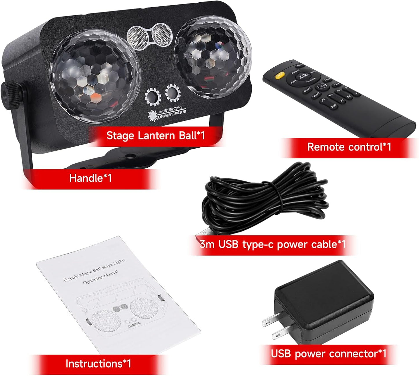 6 in 1 Party Lights Disco Ball Light Dj Disco Lights LED Stage Strobe Lights Projector Sound Activated with Remote for Dance Parties，Parties Club Bar Holiday Christmas Gift Birthday Wedding Karaoke