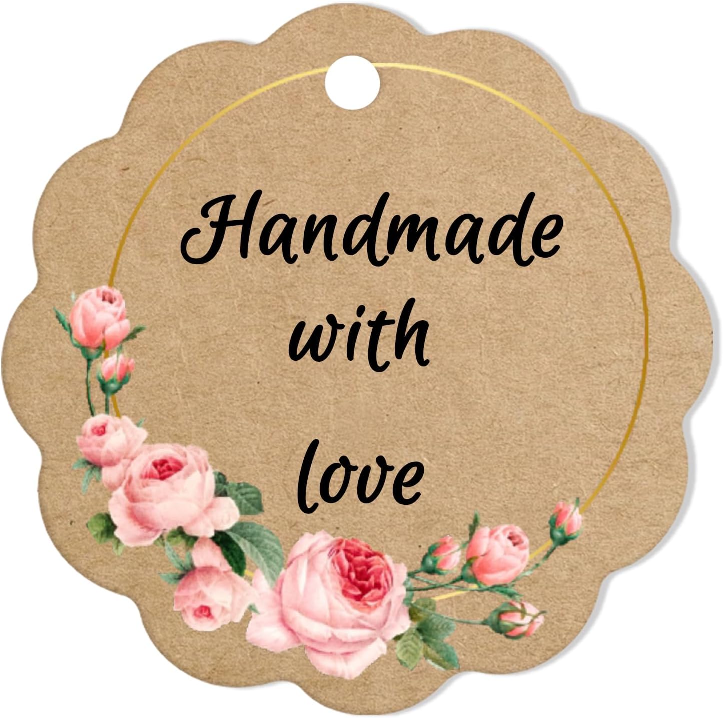 Custom Tags for Handmade Items, Personalized Tags for Favors, Customized Hang Tag for Clothing, Customized Gifts Wrapping Labels, Wedding Items Birthday Party Favors with String (Flower Shape)