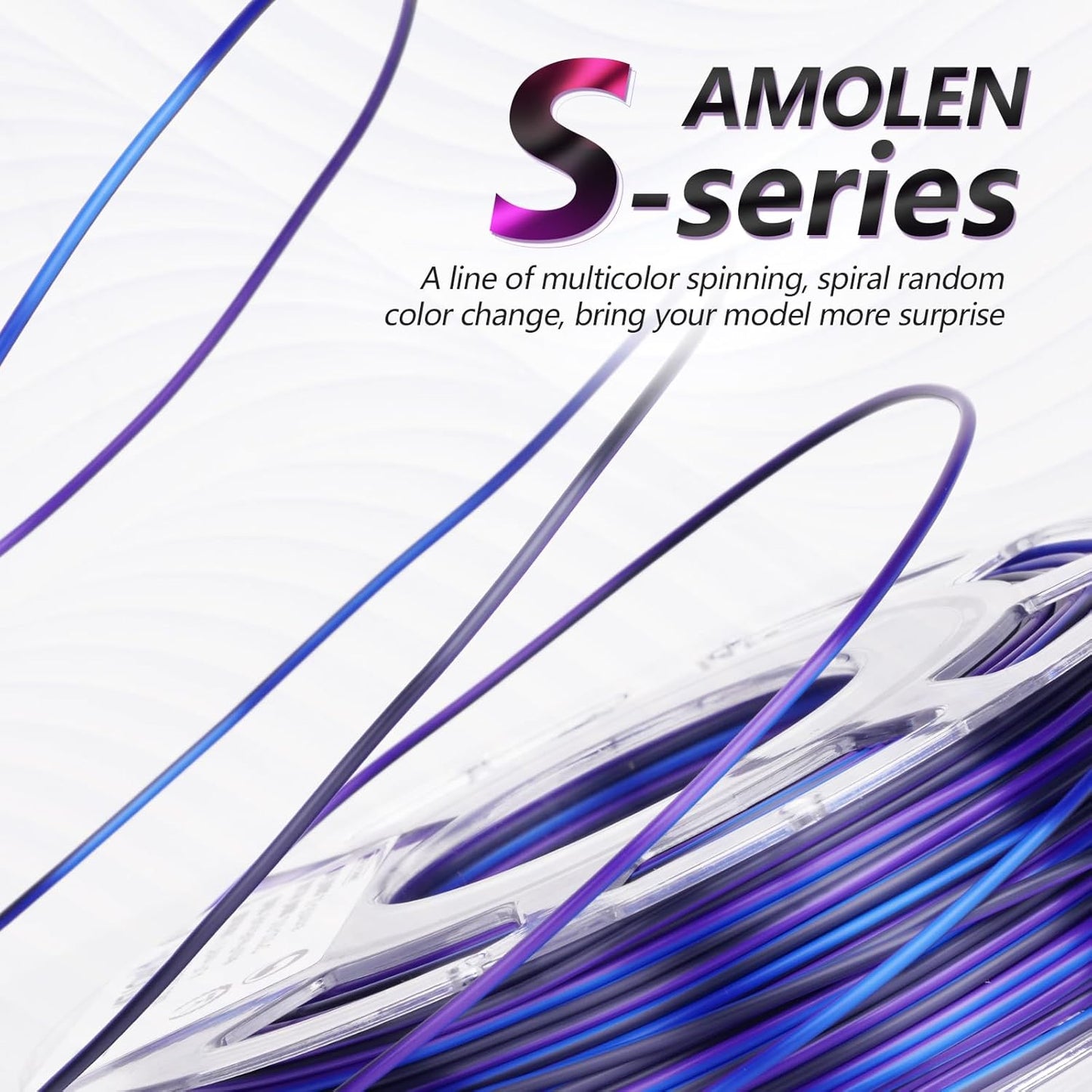 AMOLEN Silk PLA 3D Printer Filament Bundle, Multicolor Gradient Rainbow PLA 1.75mm Pack, Shiny Fast Color Change 3D Printing Filament for Most FDM 3D Printer, 200g X 4 Spools