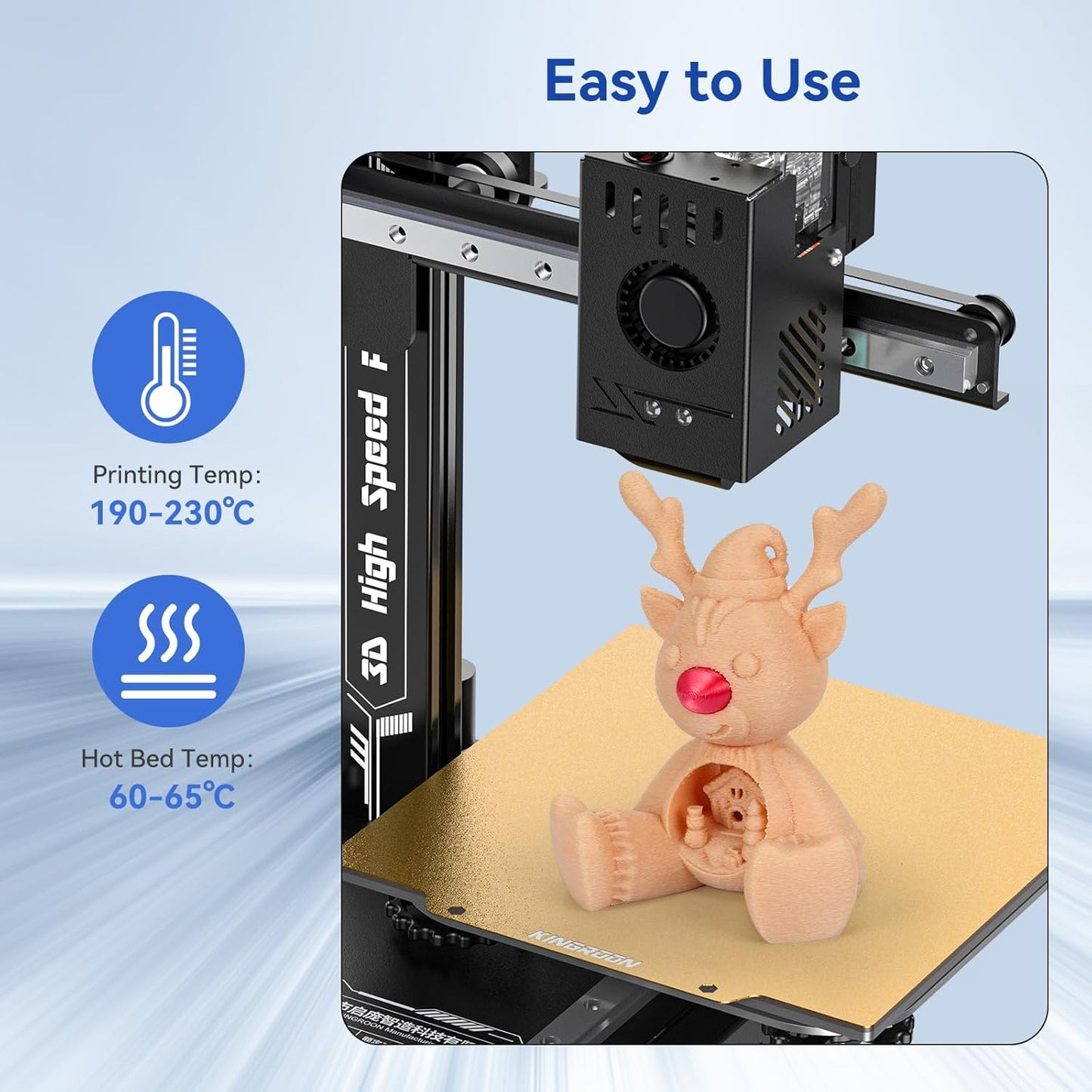 Kingroon PLA Filament 1.75mm 3D Printer Filament 1kg Pla Filament Dimensional Accuracy +/- 0.02mm, Fit Most FDM Printer,Skin