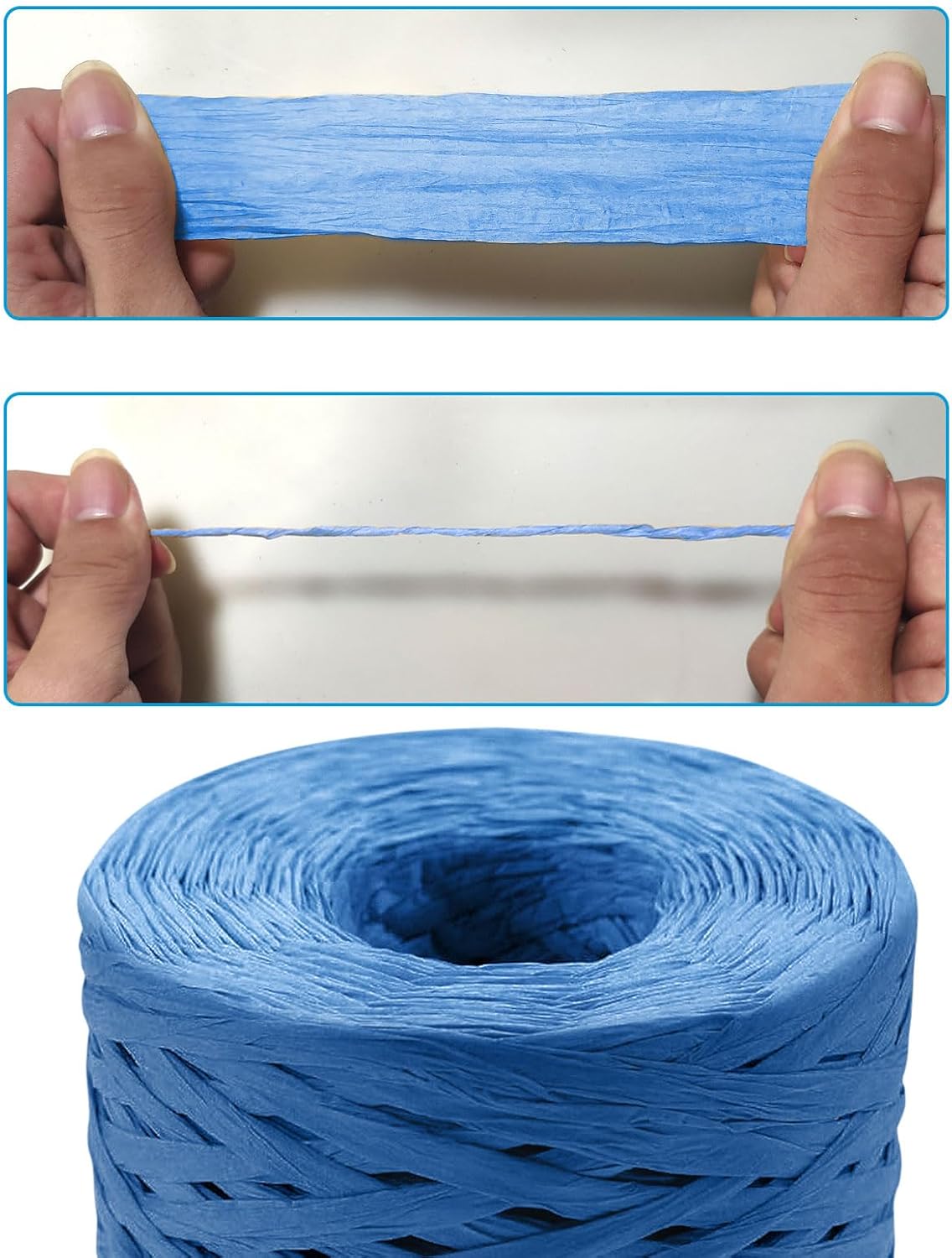 Creatrill 218 Yards Raffia Paper Craft Ribbon Packing Paper Twine, 1/4 Inch by 218 Yards