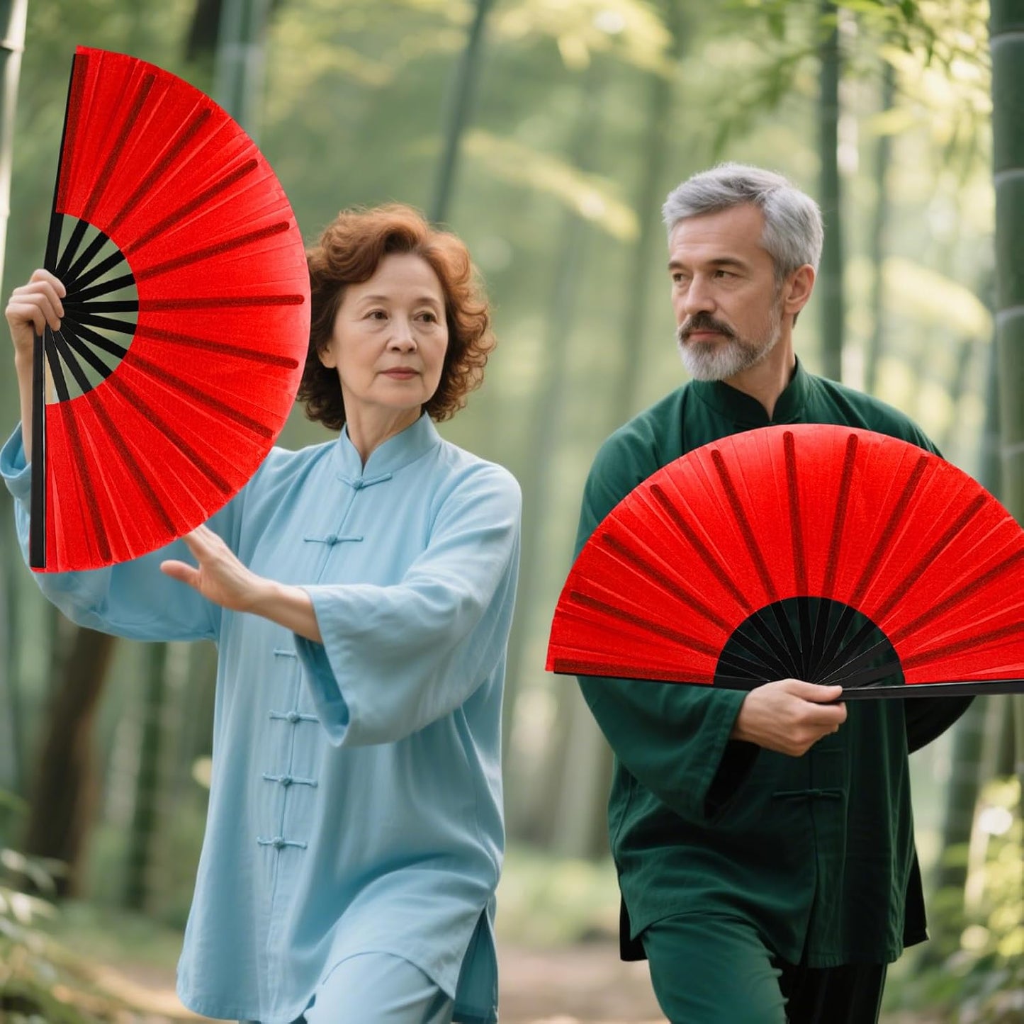 13inch Large Rave Fan Popping Clacking Fans for Line Dancing,Hand Fans for Women Foldable,Boots on The Ground Fan,Portable for Outdoor,Wedding,Party,Decoration (10pcs red)