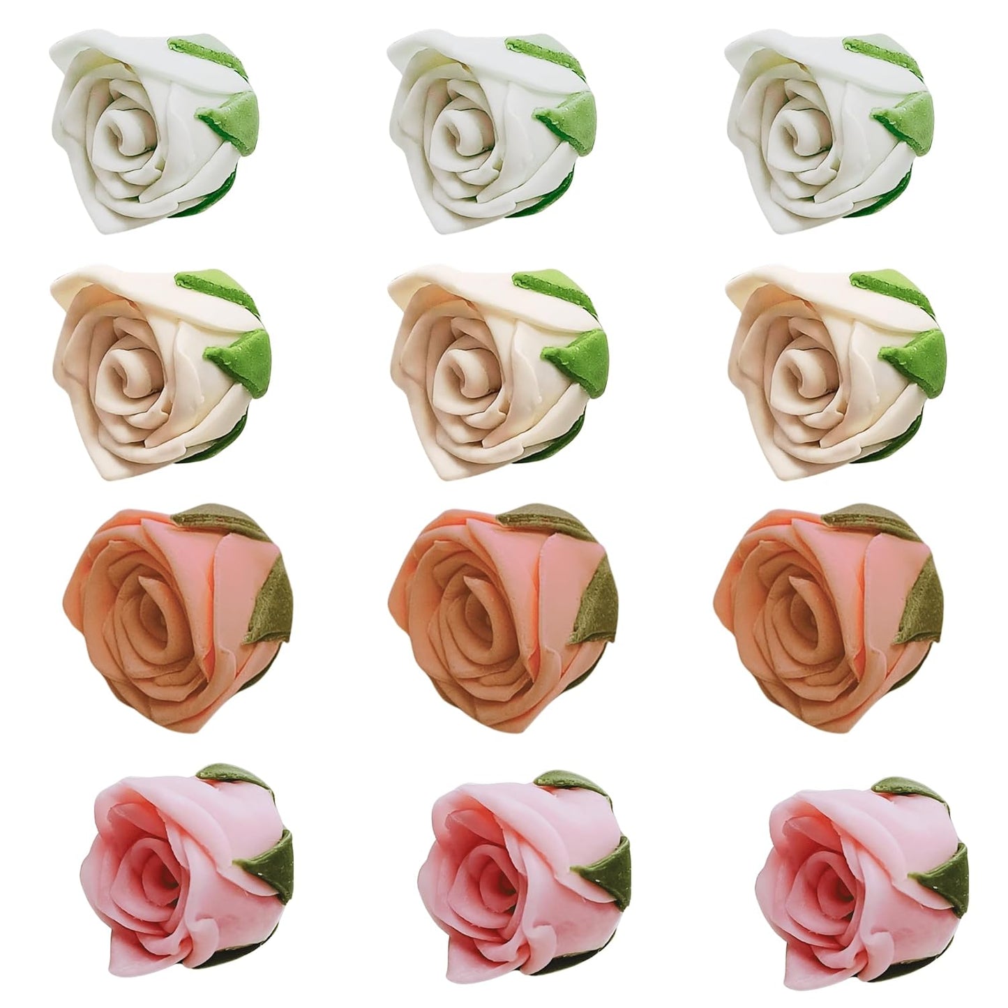 Confect Edible Rose Toppers – Edible Roses for Cake, Cupcake & Doughnut Decorating – Elegant Ombre Floral Toppers for Desserts- Vegan, Dairy-Free, Palm Oil-Free - Pack of 12