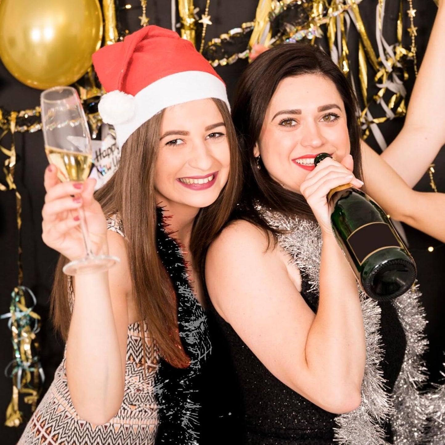 25 Feet Black Christmas Tinsel Garland, Metallic Foil Twist Garland Wall Hanging Tinsel Banner Backdrop for Parade Floats, Easter, Mother's Day, Birthday Party Decorations (4in x 25ft)