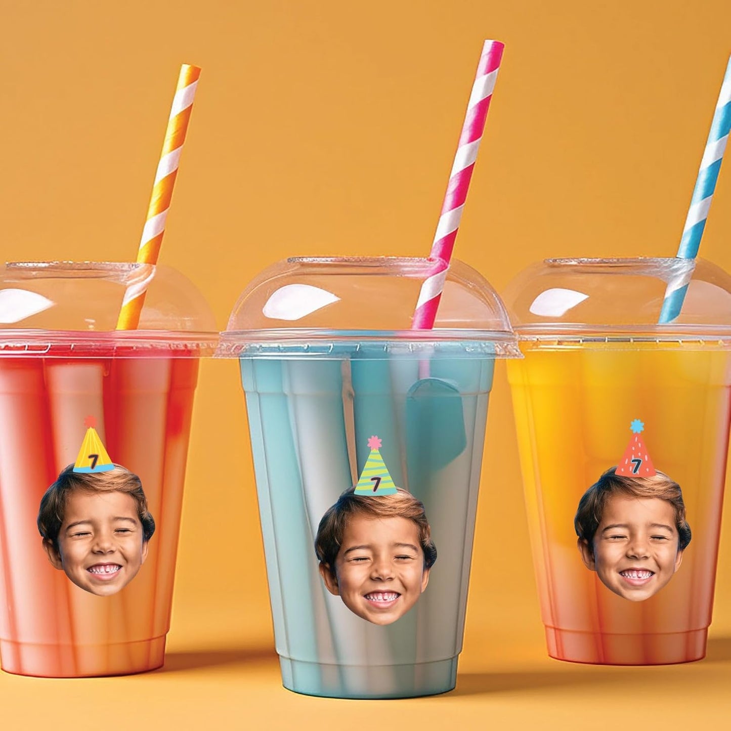 Big Dot of Happiness Custom Photo Party Time - Happy Birthday Party Favors - Fun Face Cut-Out Stickers - Set of 24