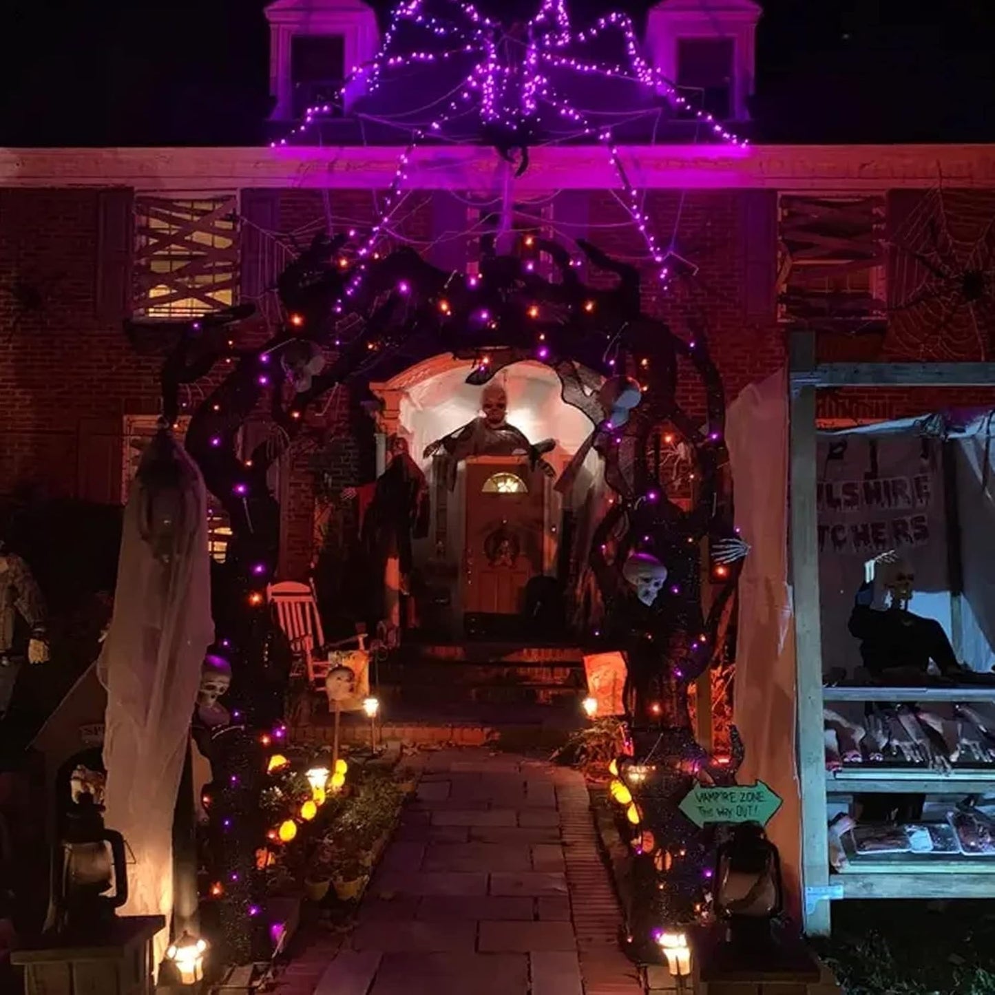 Dazzle Bright Halloween Fairy String Lights, Total 40FT 120LED Copper Wire Battery Operated Waterproof Lights, Halloween Decorations for Indoor Home Outdoor Garden Patio Party Decor (Purple)