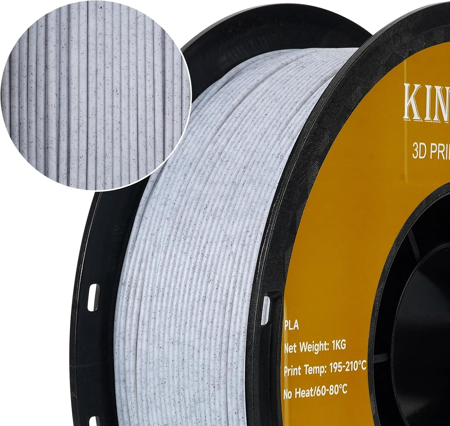 Kingroon Marble PLA Filament, 1.75mm 3D Printing Filament 1 kg(2.2lbs), Dimensional Accuracy Probability +/- 0.02mm, Sparkly Stone Rock 3D Printer Filament