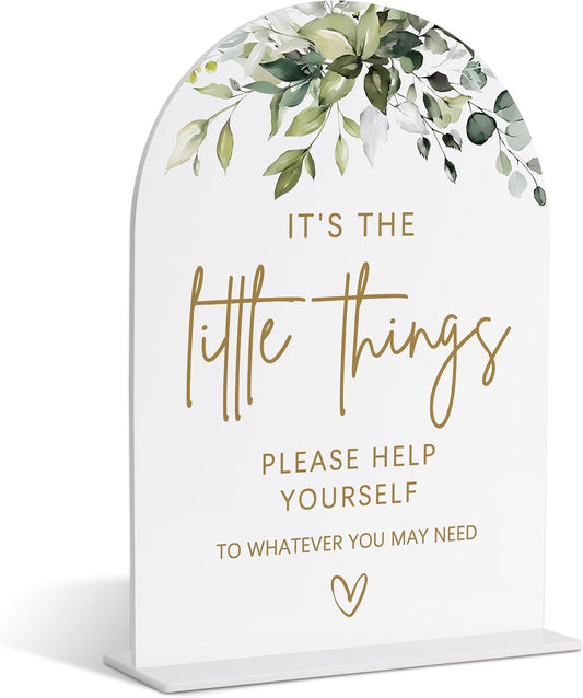 Bathroom Basket Sign, Greenery Gold Bridal Shower Decorations, Bathroom Decor and Accessories, Wedding Signs for Ceremony and Reception, Engagement Party Decorations, Wedding Table Acrylic Decor - 29