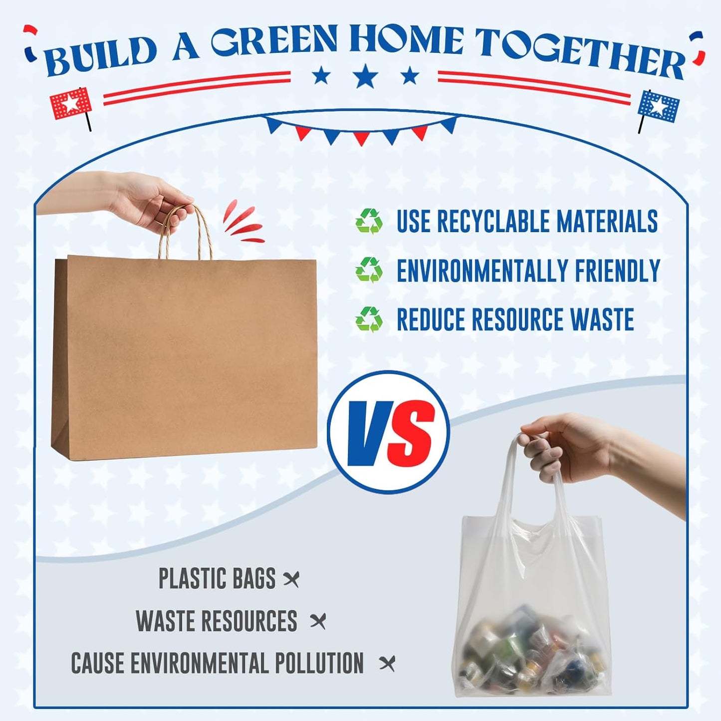 MESHA Large Brown Paper Bags with Handles 16x6x12 Inch 25 Pack Gift Shopping Bags Large Craft Bag Kraft Bag for Small Business