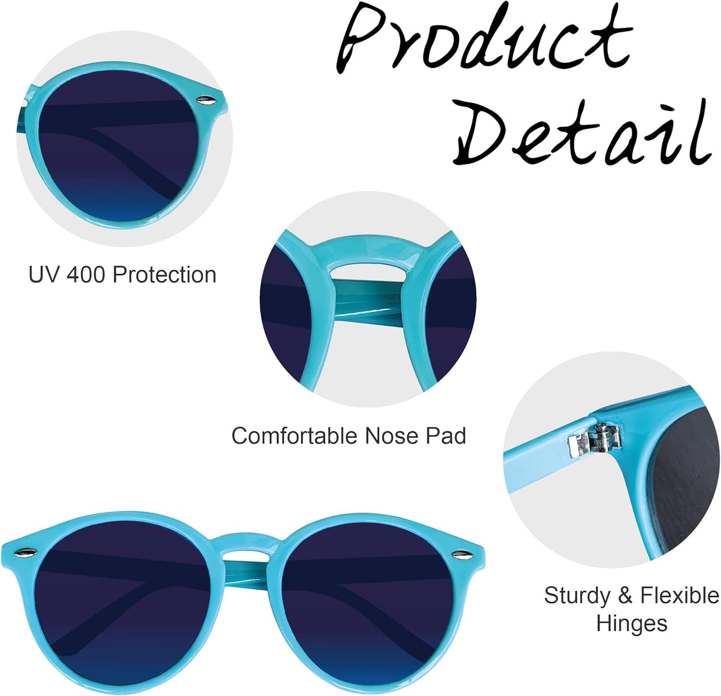 LADY&HOME Bachelorette Party Cat Eye Sunglasses - Bridesmaid & Bridal Shower Supplies, 10pcs Round Weddings Sunglasses