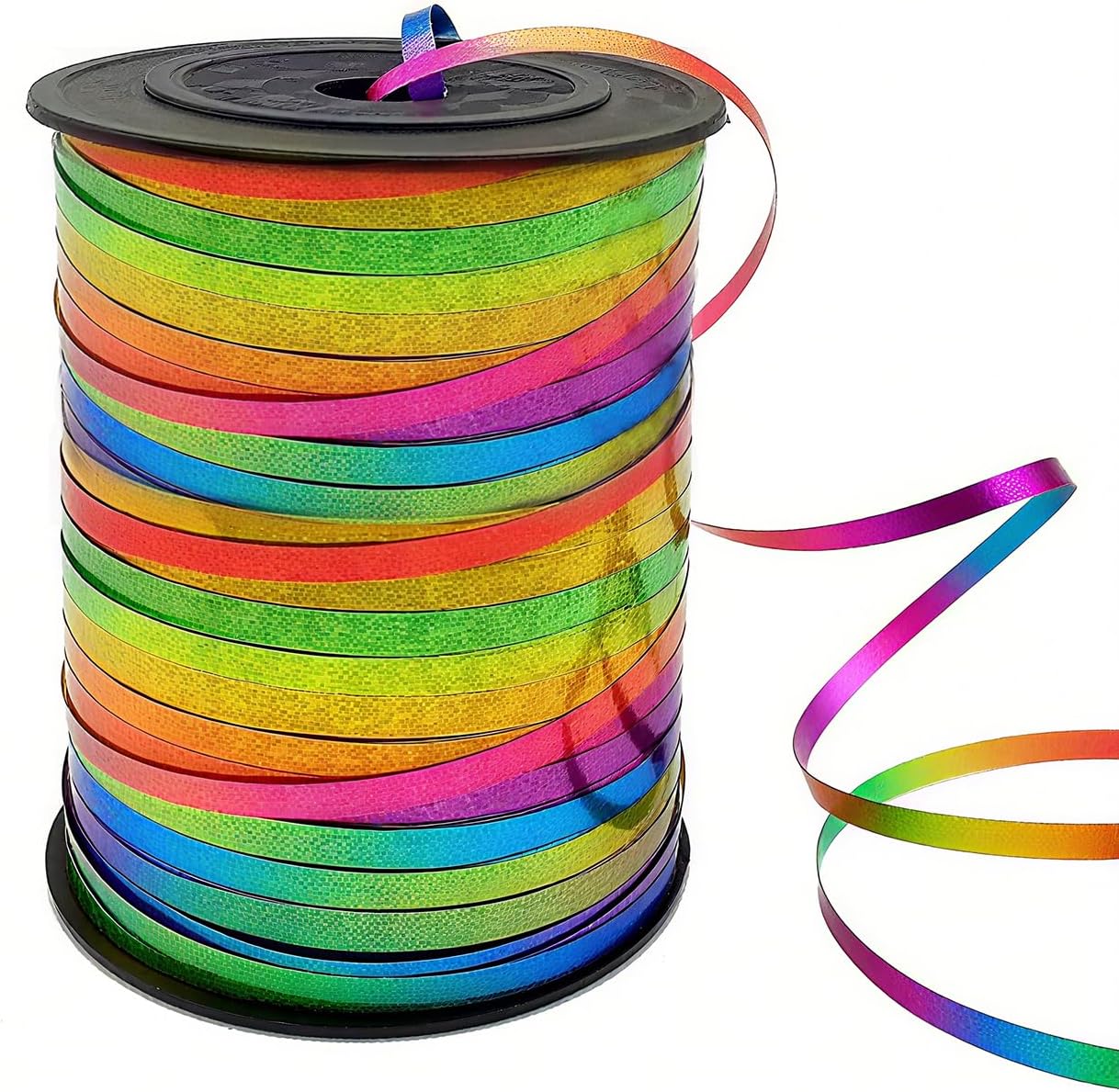 500 Yards Curling Ribbon-Balloon String for Birthday Gift Wrapping,Festival Party Decor,Ribbons & Bows for Christmas New Year Gifts Supplies (Laser Rainbow)