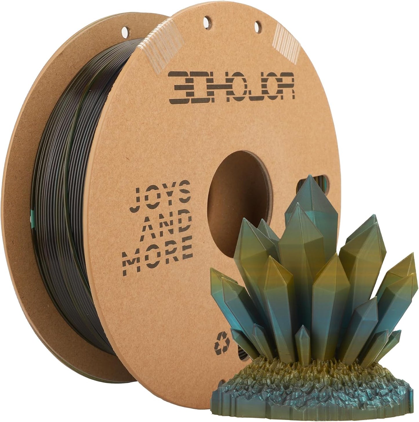 Transparent Multi Rainbow Color Gradient Change PLA 1.75mm 1KG 3D Printing Filament Crystal Rainbow PLA Clear PLA Filament with Cardboard Spool -Galaxy