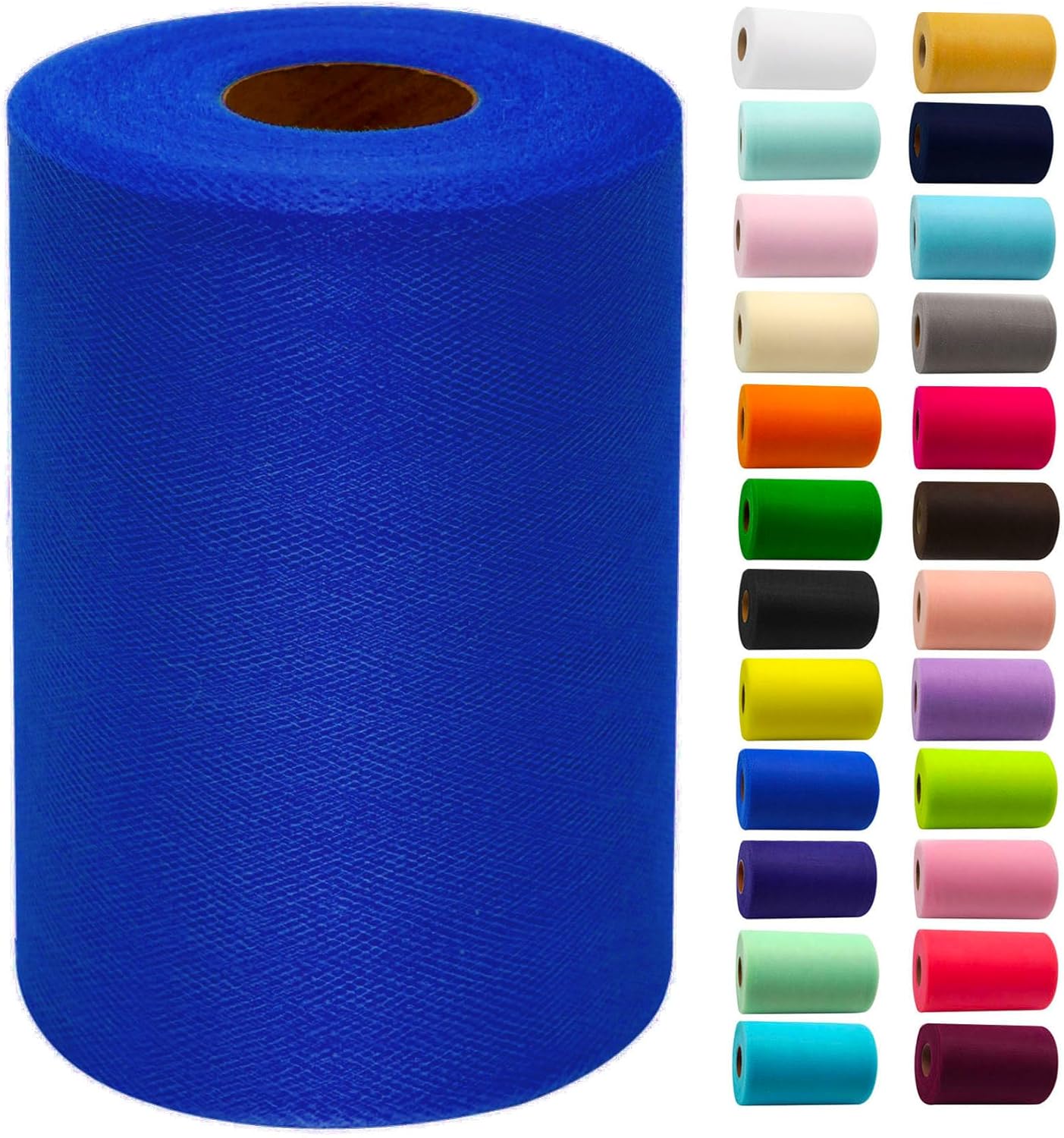 Royal Blue Tulle Fabric Rolls 6 Inch by 100 Yards (300 feet) Fabric Spool Tulle Ribbon for DIY Royal Blue Tutu Bow Baby Shower Birthday Party Wedding Decorations Christmas Craft Supplies