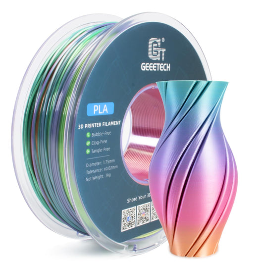 Geeetech Silk Rainbow PLA Filament 1.75mm, 3D Printer Multicolor Filament, Color Changing Filament 1kg (2.2lbs) 1 Spool, Dimensional Accuracy +/- 0.02 mm