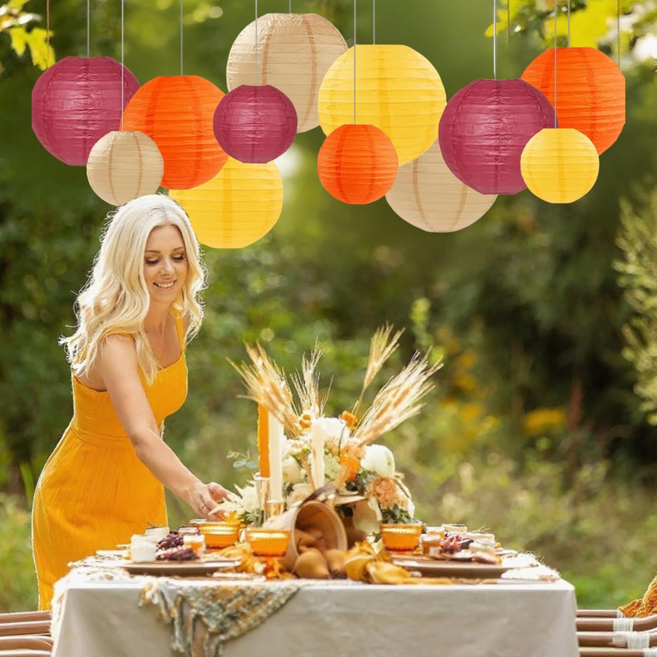 Burgundy Maroon Wine Paper Lanterns Decorative 12pcs Party Hanging Decorations for Rustic Fall Party Bridal Shower Wedding Baby Shower Graduation Anniversary Room Decor