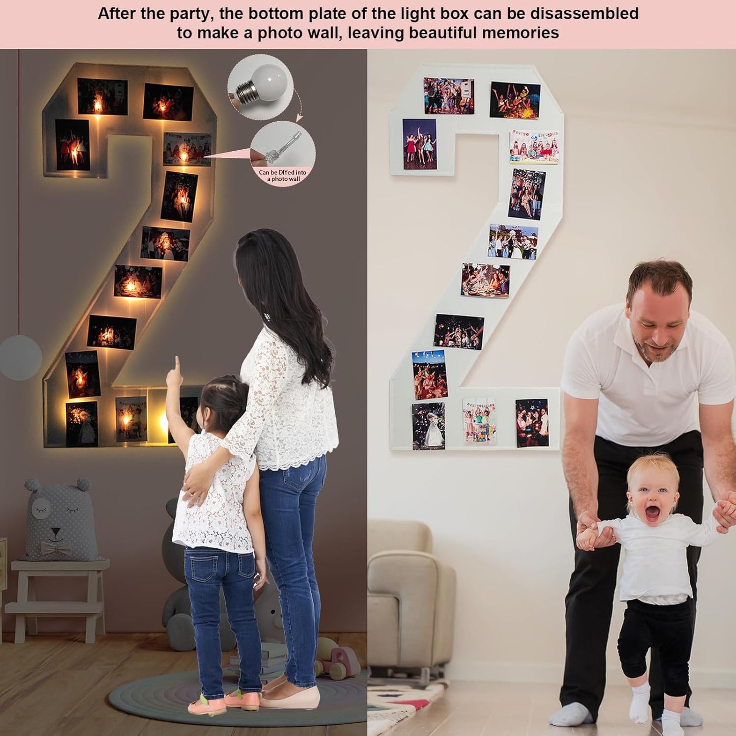 4FT Plastic Marquee Numbers 6 - Light up Numbers Are Made from Corrugated Plastic Board - Quick Assembly Without Tools, Disassembled Components Can Be Used for Photo Wall Decoration, Yard Sale Signs