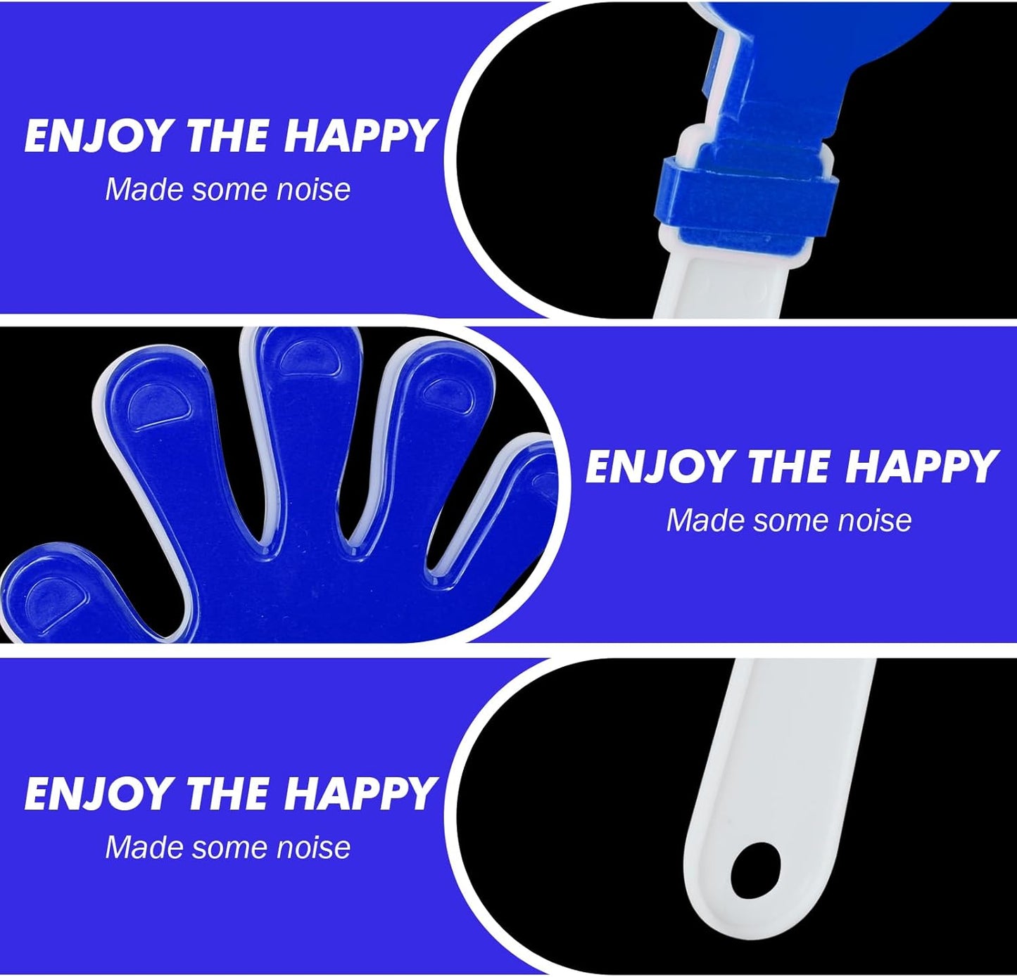 8 Pcs Hand Clappers Noisemakers 7.5 Inch Clappers Noisemakers Plastic Hand Clappers for Birthdays Game Football Sporting Events Cheers Supplies Dance Basketball Football Noisemakers(Blue and White)
