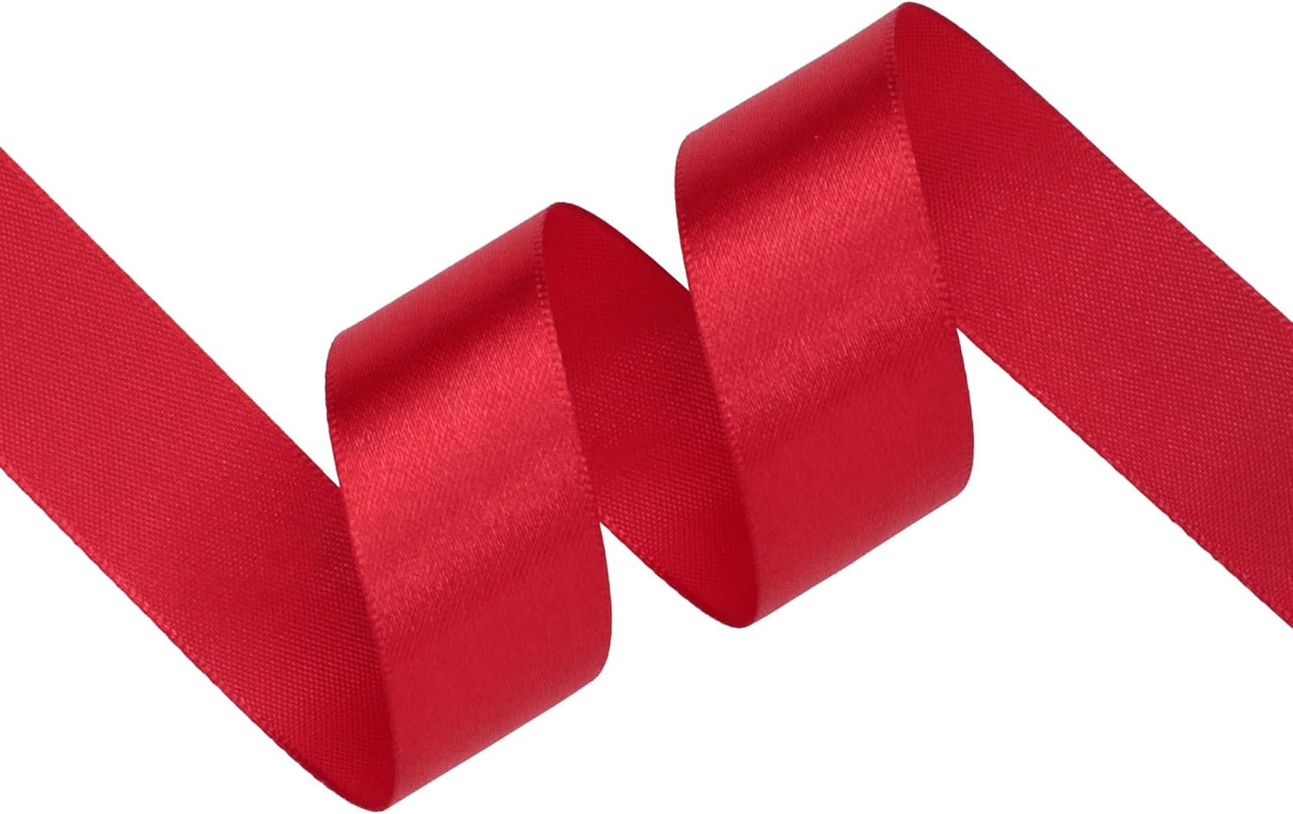 Red Satin Ribbon 1 inch X Continuous 25 Yards, Single Face Polyester Ribbon Perfect for Gift Wrapping, Flower Bouquet, Wedding Decor, Crafts, Bow Making, Sewing and More