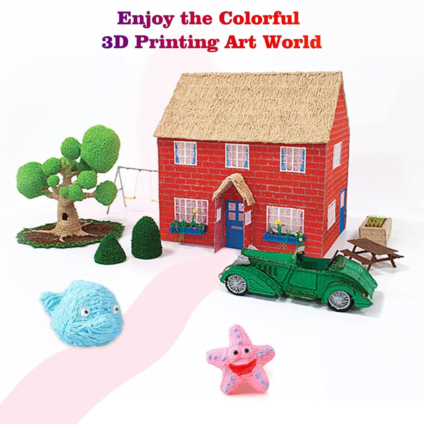 24 Assorted Colors 3D Pen Filament Refills PLA 1.75mm, Each Color 5 Meters (16 Feet), dikale 3D Printing Pen Filament Packs for Kids, Total 120 Meters-Bonus 250 Stencils eBooks