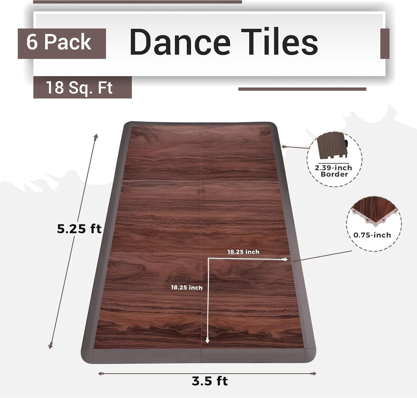 Dance Floor Tiles, Interlocking Dance Floor Tiles for Ballet, Tap, Jazz, and Irish Dance | Portable Dance Floor Tiles for Indoor Dance Flooring