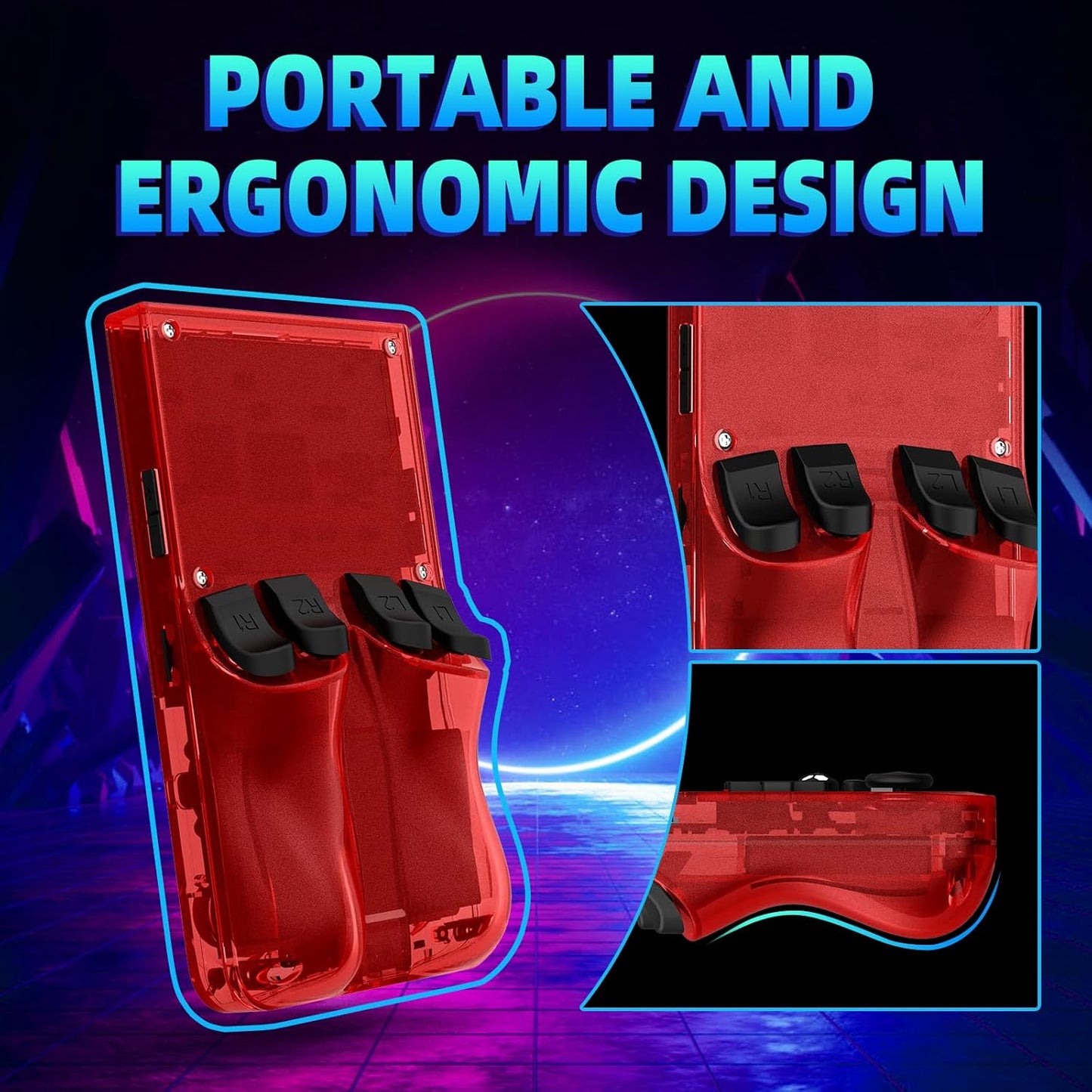 R36MAX Retro Handheld Game Console,64GB Open Source System Support 30+ Emulator Console,4.0 Inch IPS Screen Retro Gaming Console,4000mAh Battery,Portable Video Game Console for Christmas (Red)