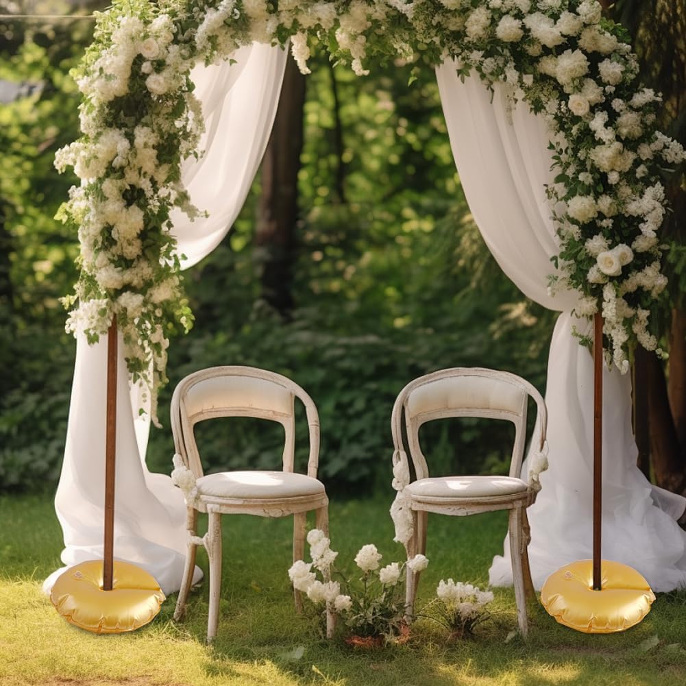 8 Pack Golden Water Bag for Wedding Arch Stands, Heavy Duty Water-Filled Base Weights for Party Backdrop Metal Frames, Thickened Water Fillable Base (3 PCS)