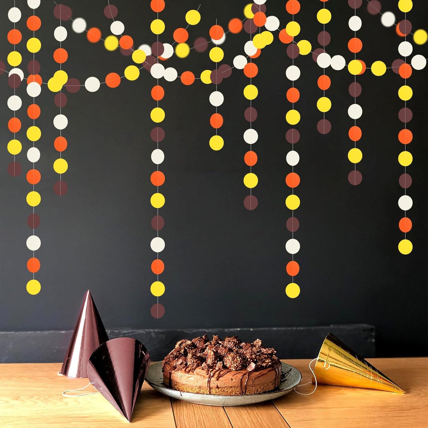 Brown-Orange Yellow Party-Decorations Baby-Shower Garland - 52Ft Fall Autumn Harvest Thanksgiving Friendsgiving Paper Streamers Banner,Birthday Bridal Wedding Bachelorette Hanging Decor Ouruola