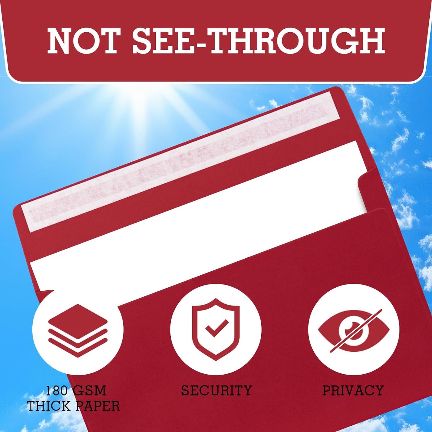 A9 Envelopes Red 5.75x8.75 Invitation Envelopes Self Seal Pack of 50 Blank Envelopes for Cards Red