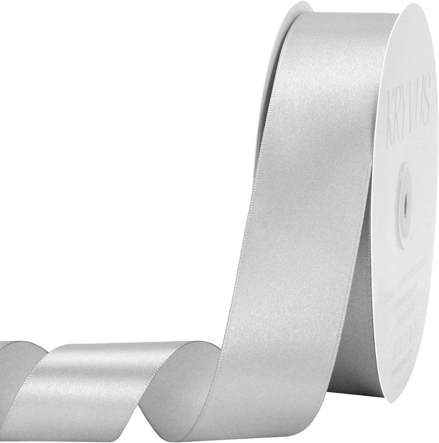 Silver Satin Ribbon 1-1/2 inch X Continuous 100 Yards, Single Face Polyester Ribbon Perfect for Gift Wrapping, Flower Bouquet, Wedding Decor, Crafts, Bow Making, Sewing and More