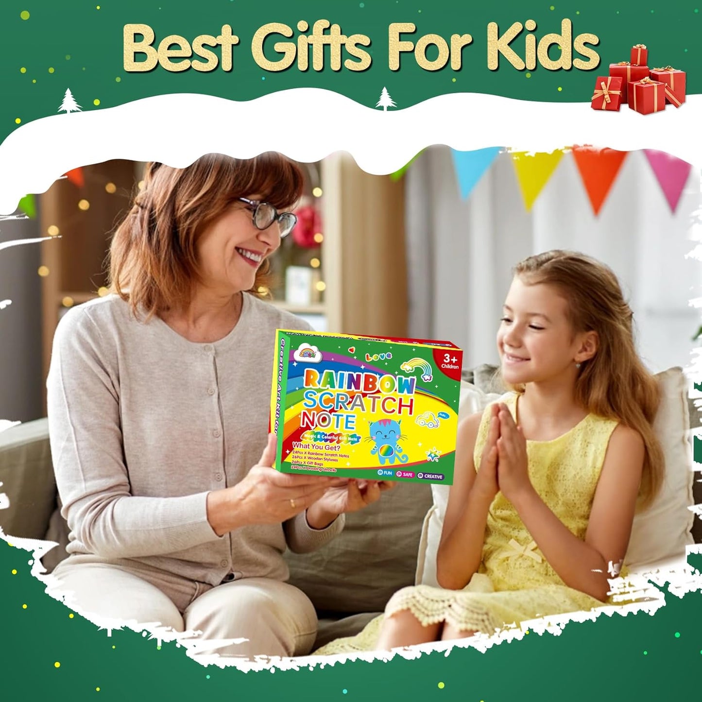 ZMLM Rainbow Scratch Party Favors Kids: Birthday Gifts Toy Bulk Scratch Art Notebook 24 Pack Birthday Goodie Bags Stuffers Girls Boys Art Craft Pads Classroom Prizes School Supplies Stocking Stuffers