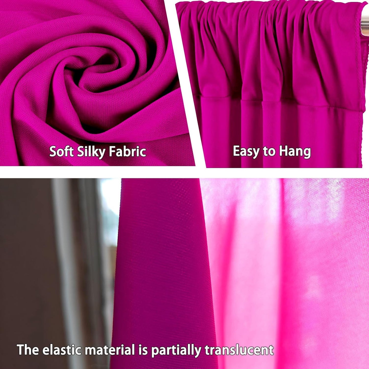10 x 7 Feet Rose Red Backdrop Curtain for Partie, Background Curtains for Photoshoot, Birthday, Wedding, Halloween, Thanksgiving, Christmas Day, New Year Party Decorations 5Ft x 7Ft, 2 Panels