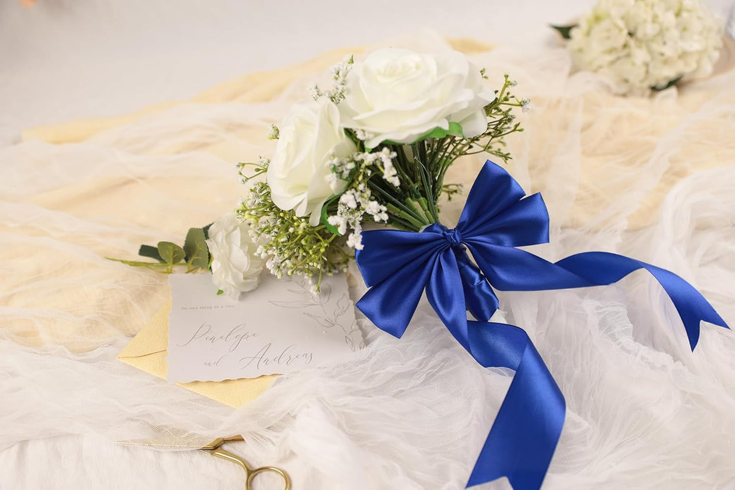 Dark Royal Blue Satin Ribbon 1-1/2 inch X Continuous 100 Yards, Single Face Polyester Ribbon Perfect for Gift Wrapping, Flower Bouquet, Wedding Decor, Crafts, Bow Making, Sewing and More