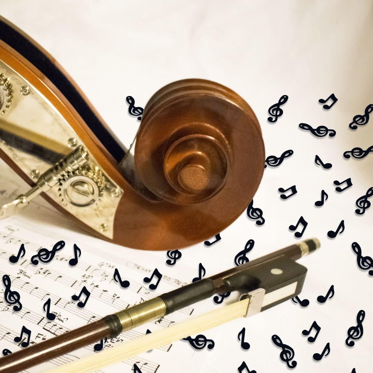 Confetti Musical Notes Confetti Black Musical Clef Cutout for Music Party Reception Birthday Wedding Engagement Baby Shower Party Decoration Supplies 3 style(Music)