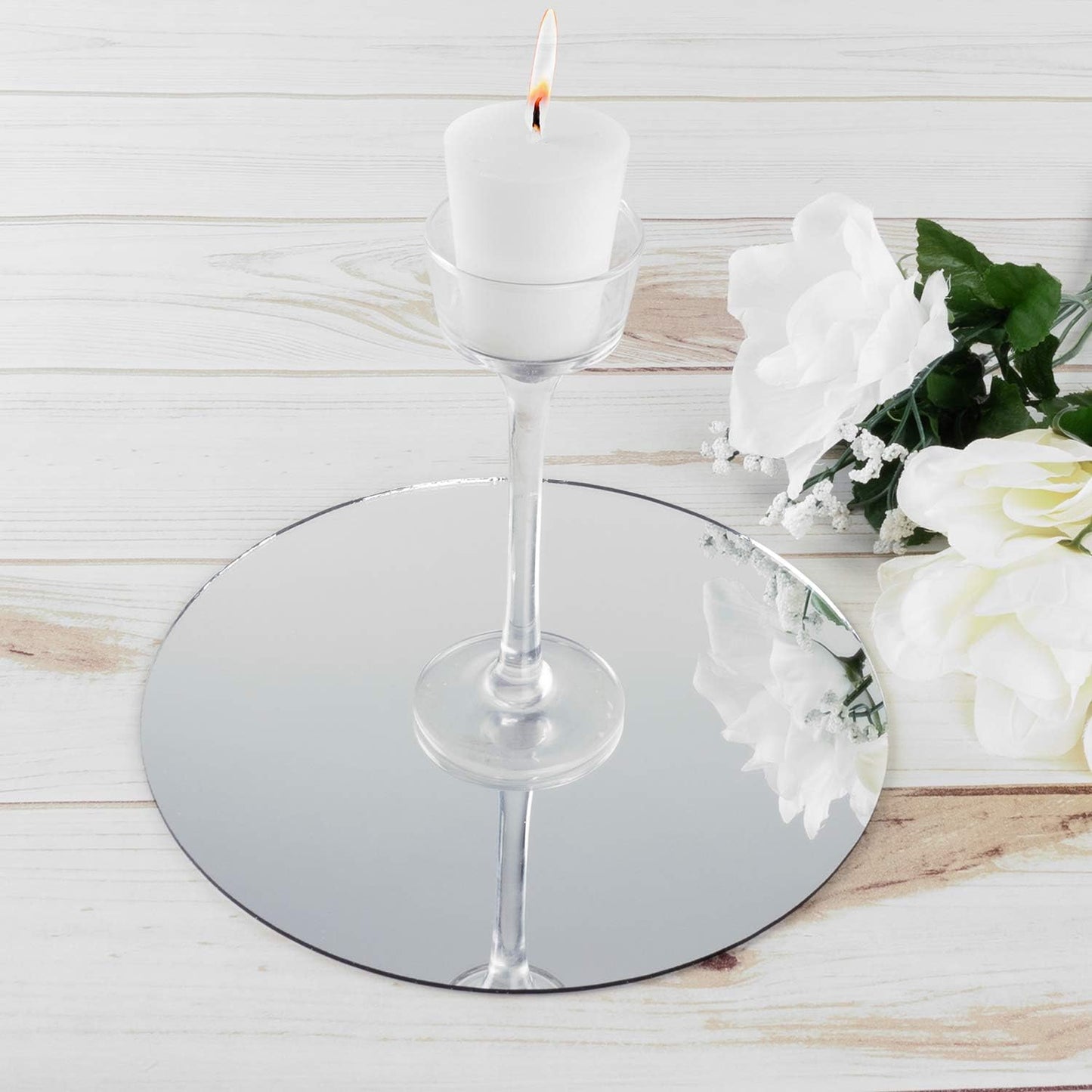 Super Z Outlet Round Mirror Wedding Table Centerpieces, 10 Pieces, 8" Inches