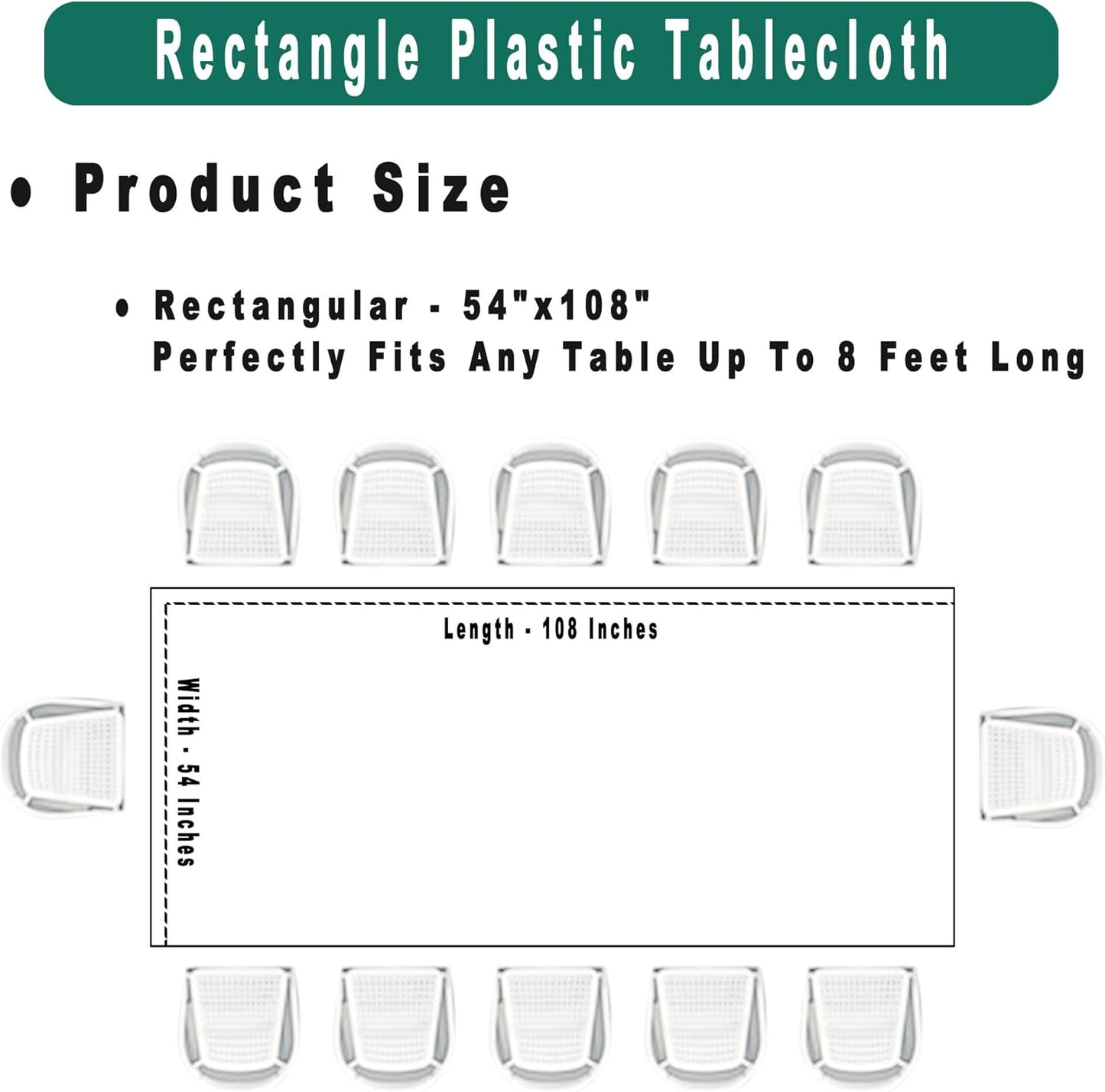 PEVA Burgundy Plastic 2 Pack Tablecloths - 54 x 108 inch Maroon Disposable Table Covers for BBQ, Birthday, Wedding Parties - Fits 8 ft Rectangle Table