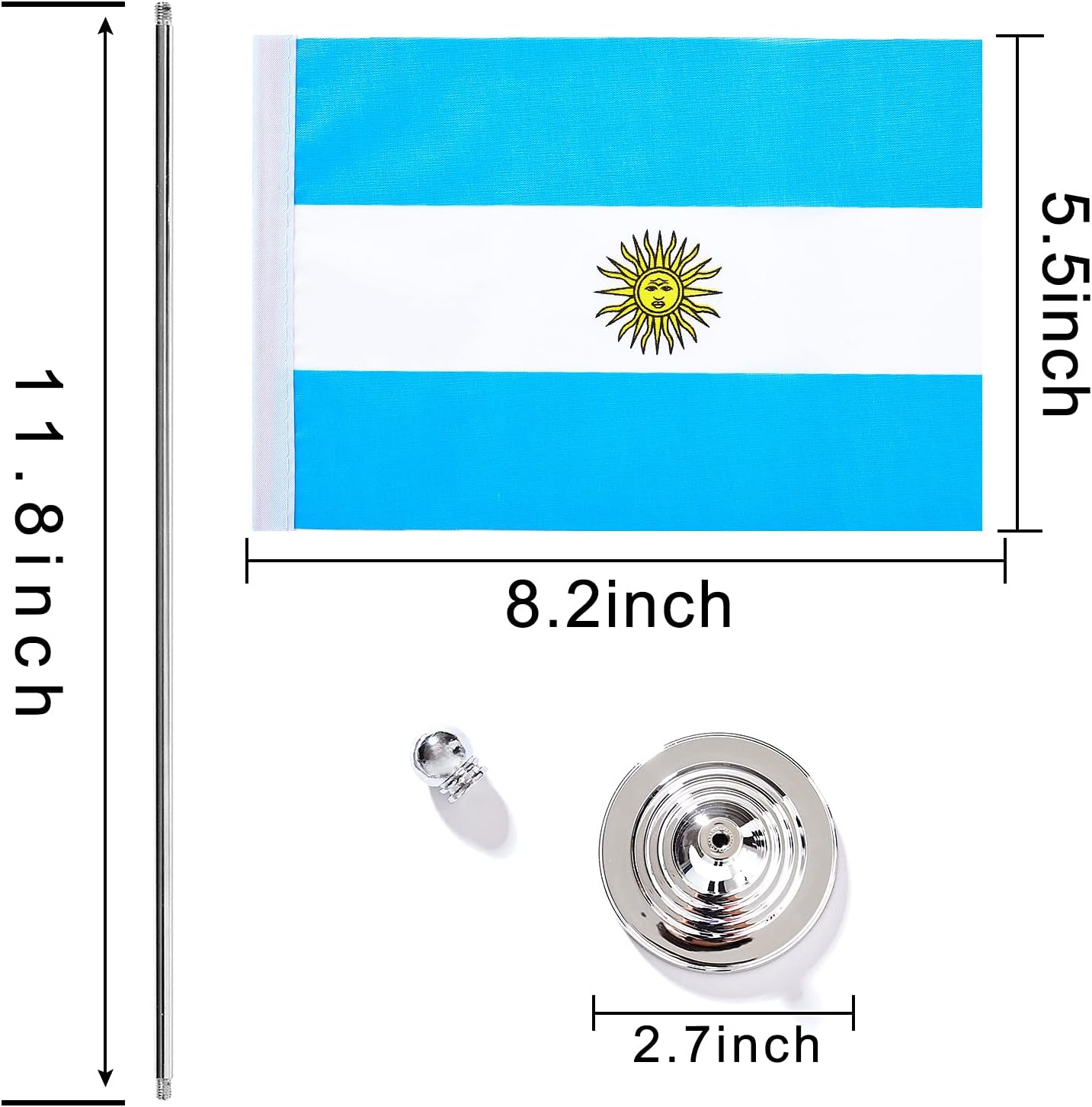 ZXvZYT 2 Pack Argentina flag Argentine Table Flag Small Mini Argentina Desk Flags With Stand Base,International Festival Events Celebration Decorate,Home office Decorations