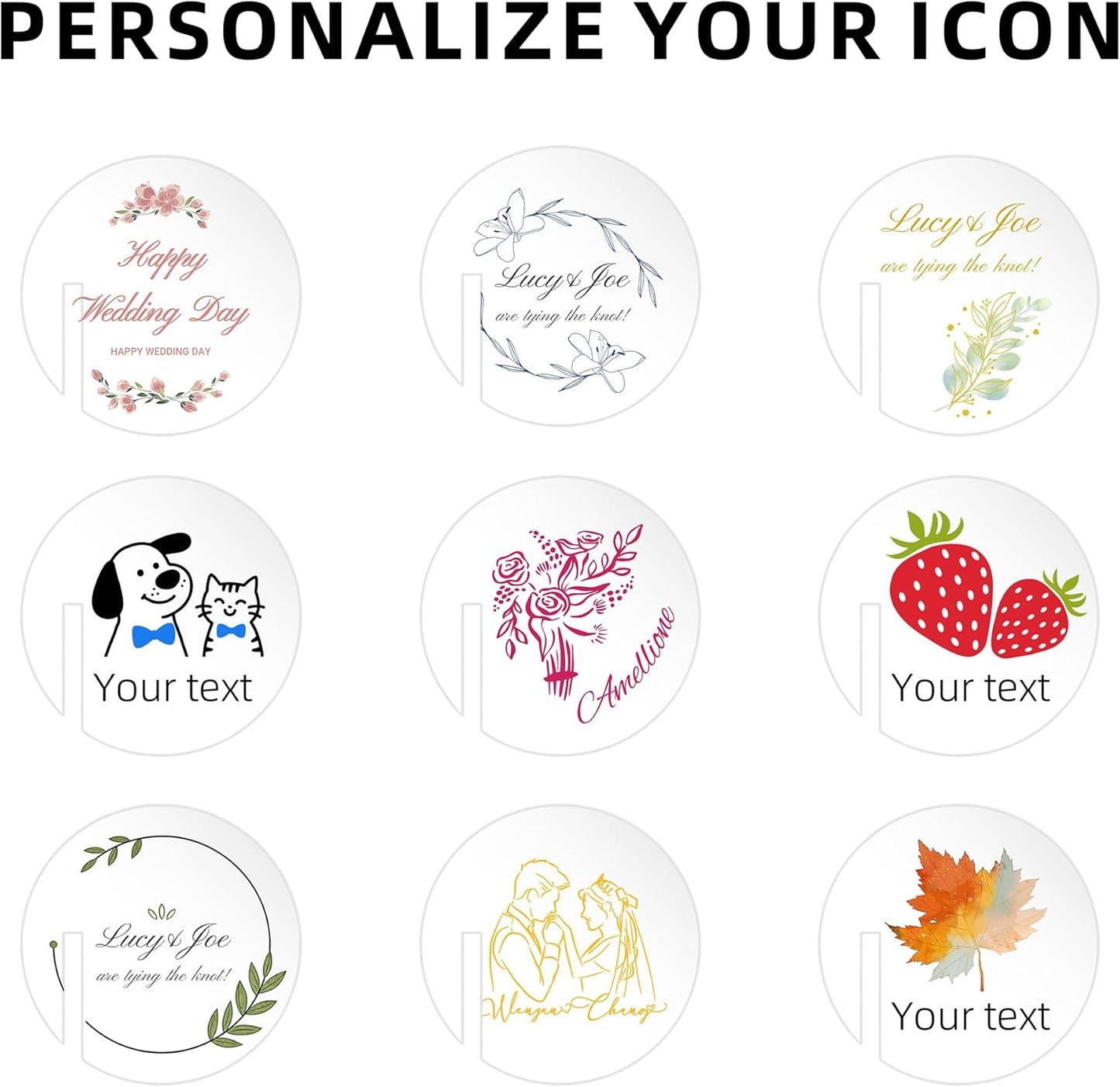 100 Pcs Wine Glass Name Tags, Personalized Wedding Drink Tags Reusable Circle Acrylic Labels Rim of Glass, Drink Markers to Write for Wedding Engagement Birthday Party Decorations