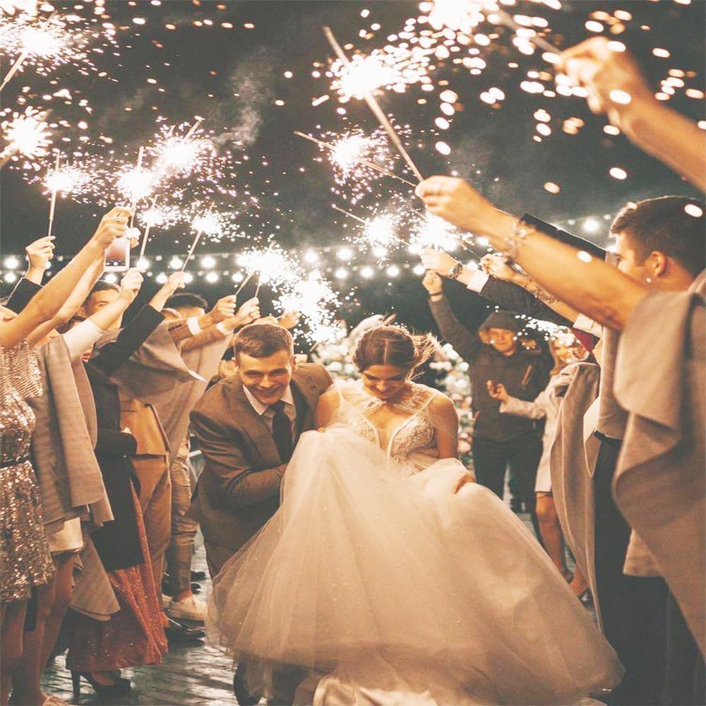 12-Inch 100 Pieces Sparklers Wedding Labels for Wedding Send-Offs, Ideal for Celebratory Holidays Like Easter, Favors, Holiday Parties & More (3-5 Days Delivery) (12in / 100pcs)