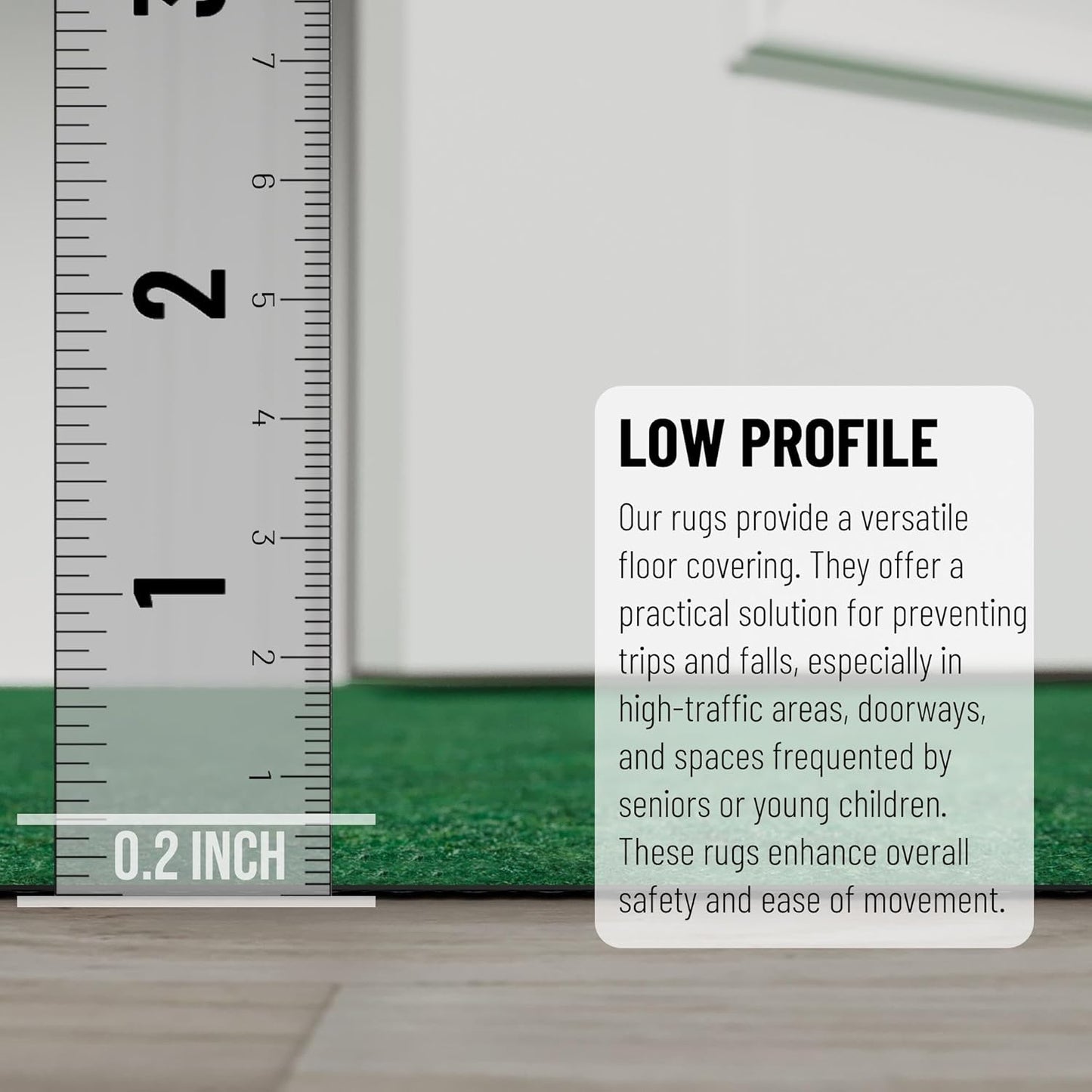 Ottomanson Mud Mat 2' x 3' Entryway Rug - Non-Slip Scraper Doormat for Muddy Paws, Dirt Trapping Indoor/Outdoor Mat for High-Traffic Areas, Kitchen, Garage, Patio, Green