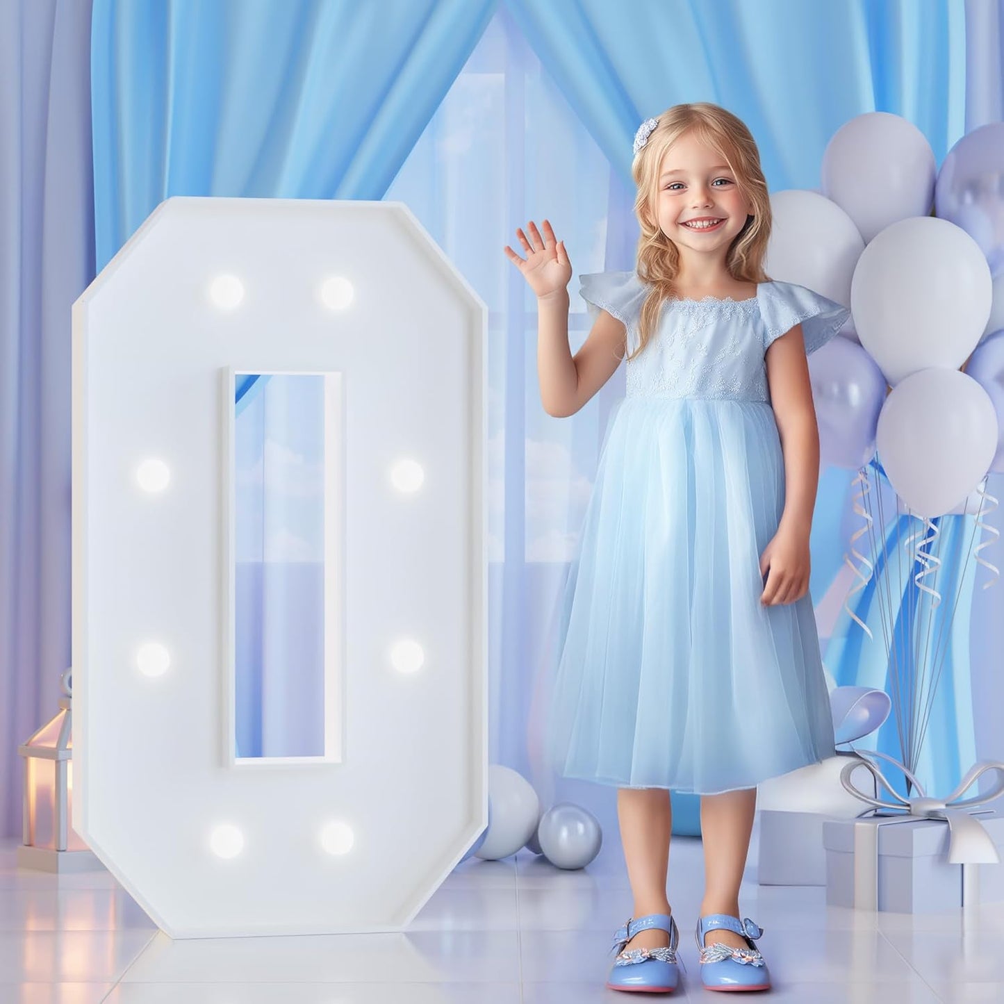 3FT Marquee Numbers 0 for 10th, 20th Birthday Party Decorations, Large Light Up Number 0 Sign for Anniversary Decor, Backdrop, Big Marquee Number, Pre-Cut Foam Board Kit