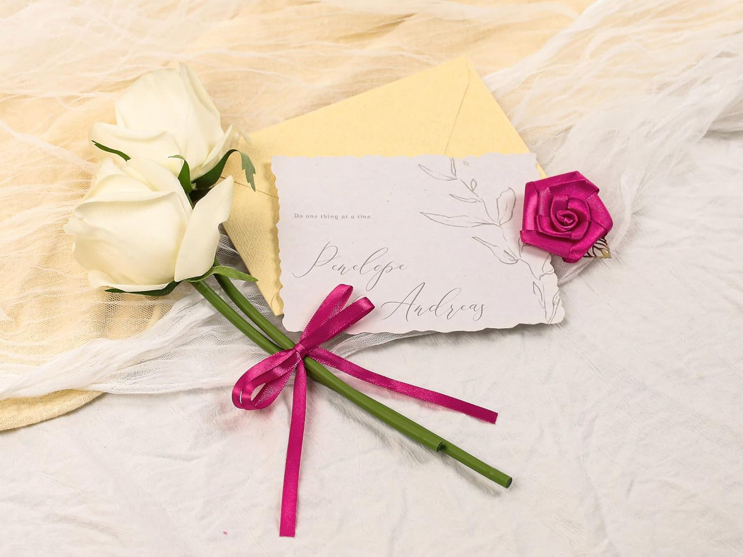 Rose Red Satin Ribbon 1/4 inch X Continuous 50 Yards, Single Face Polyester Ribbon Perfect for Gift Wrapping, Flower Bouquet, Wedding Decor, Crafts, Bow Making, Sewing and More