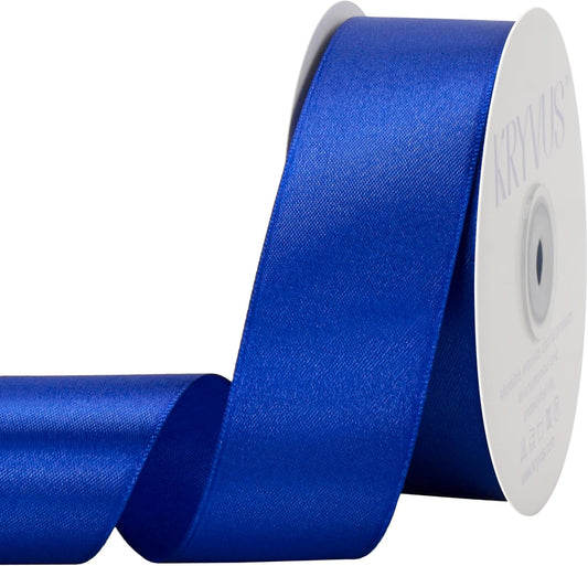 Royal Blue Satin Ribbon 1-1/2 inch X Continuous 50 Yards, Single Face Polyester Ribbon Perfect for Gift Wrapping, Flower Bouquet, Wedding Decor, Crafts, Bow Making, Sewing and More