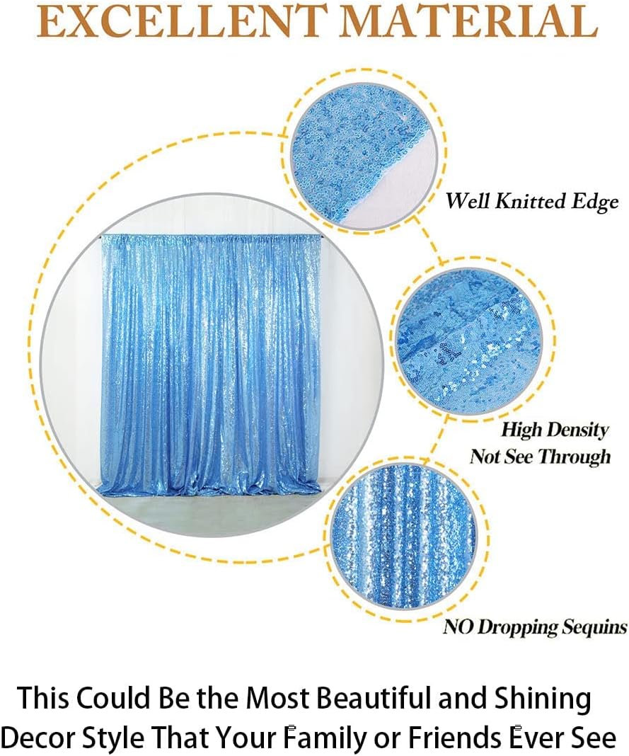 ShiDianYi Sequin Backdrop Baby Blue Sequin Photo Backdrop 4FT X 6FT Wedding Photo Booth Backdrop Shimmer Photography Background Ceremony Background