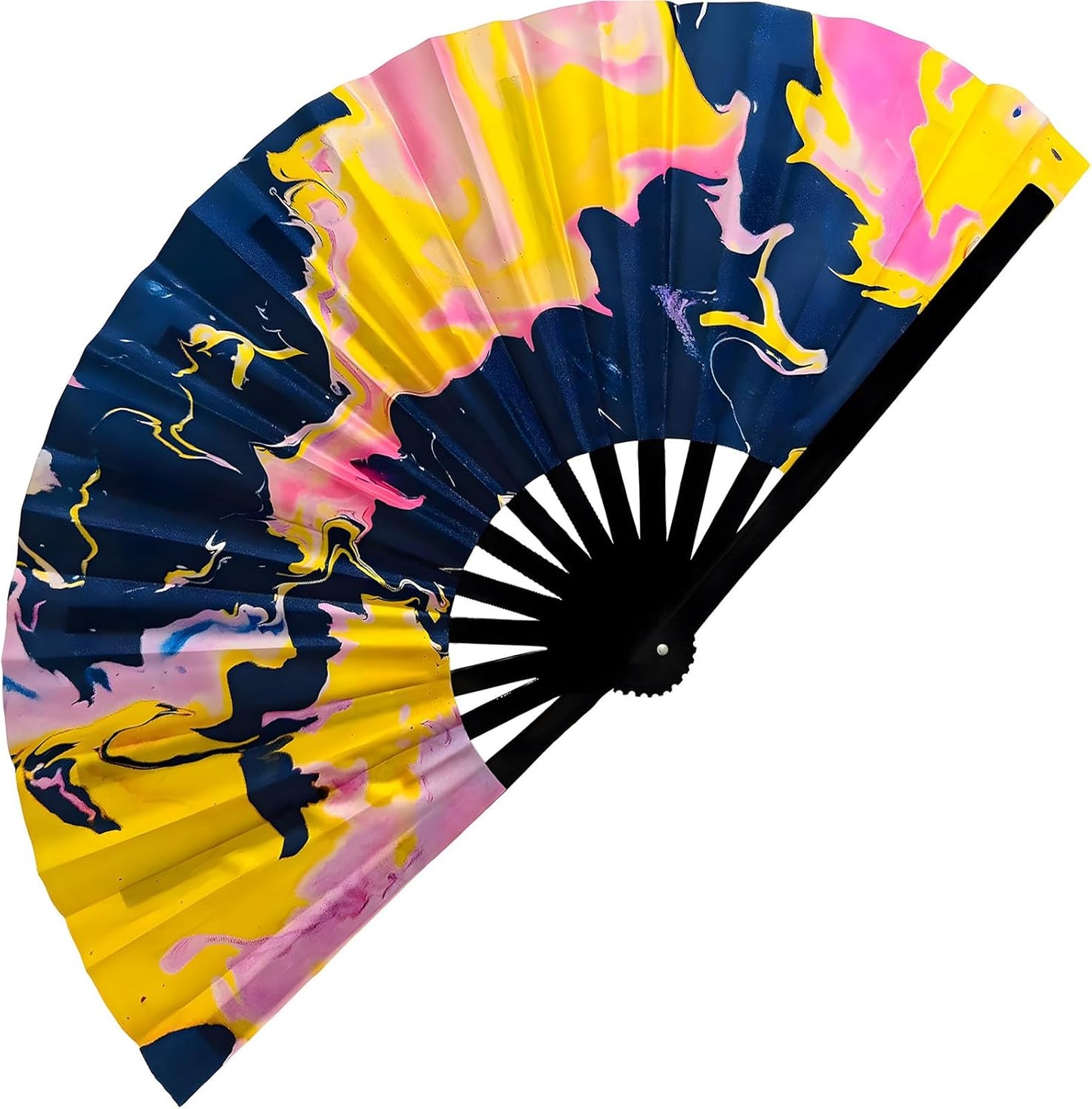 Large Folding Rave Fan Boots On The Ground Hand Fan Clacking Fans for Line Dancing Clack Fan for Raves, Concert, Festivals, Party, Gifts, Performance (Doodle)