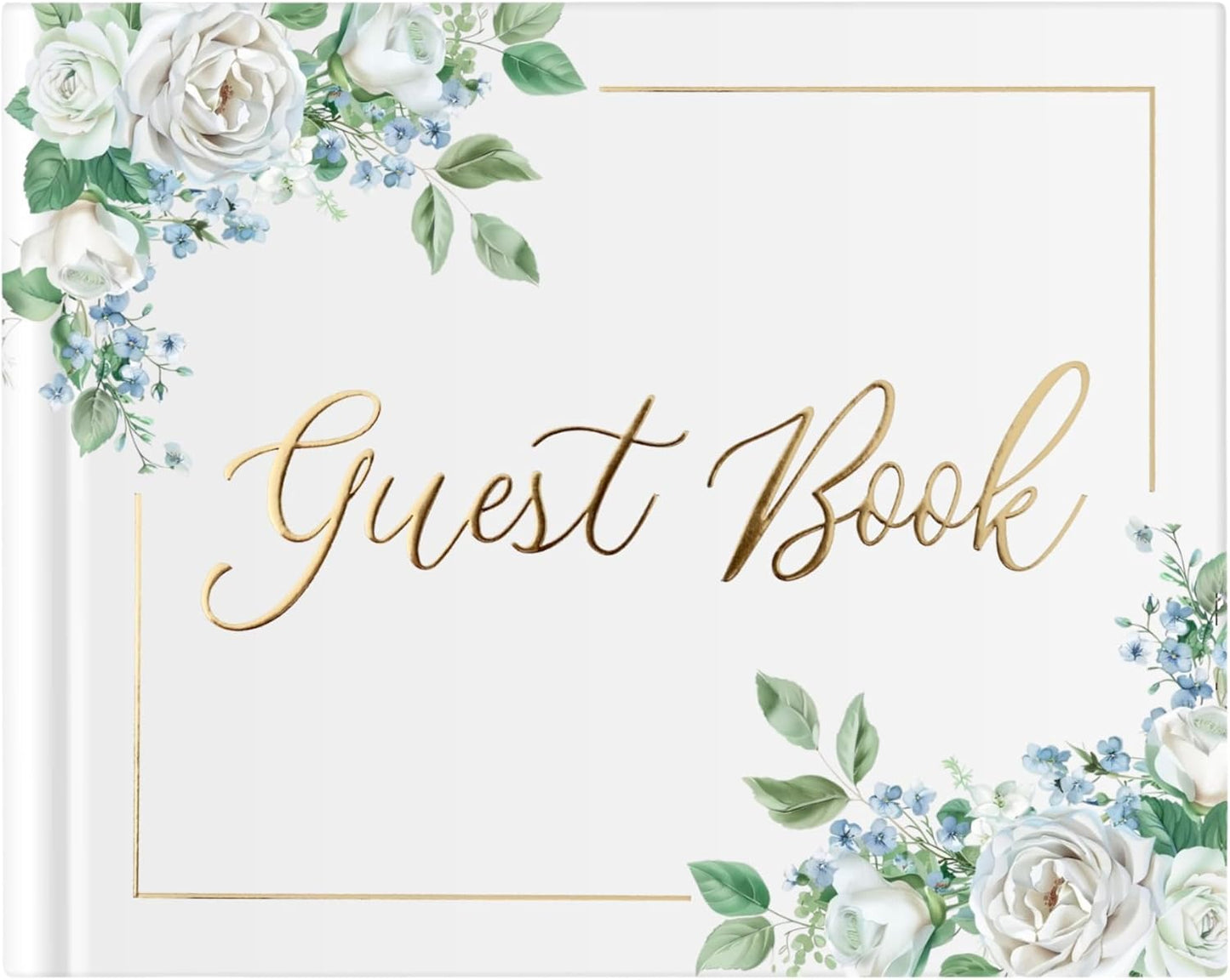 Wedding Guest Book for Guests to Sign, Elegant Wedding Guestbook Ideas, Sign in Book for Bridal and Baby Shower, Polaroid Guest Book, 100 Thick Lined and Blank Pages for Party, Wedding Books